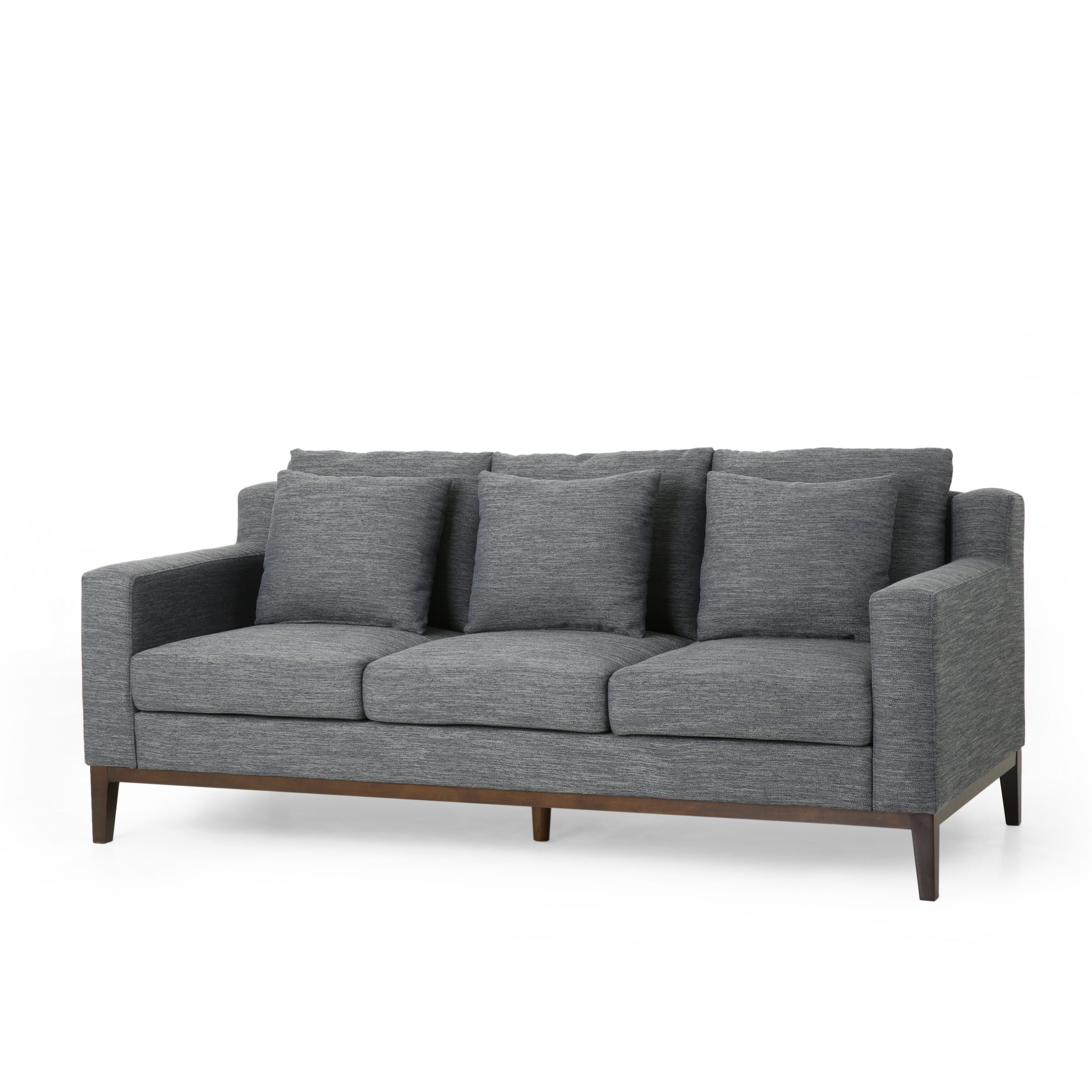 Noxon Contemporary Fabric 3 Seater Sofa with Accent Pillows - furnishings