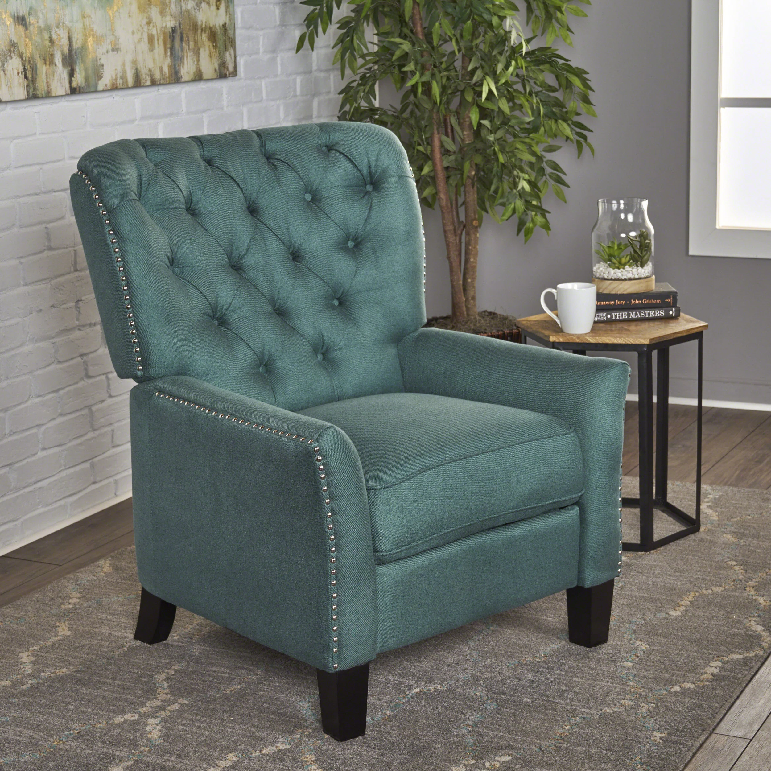 Carlyle Tufted Back Fabric Recliner Armchair - furnishings