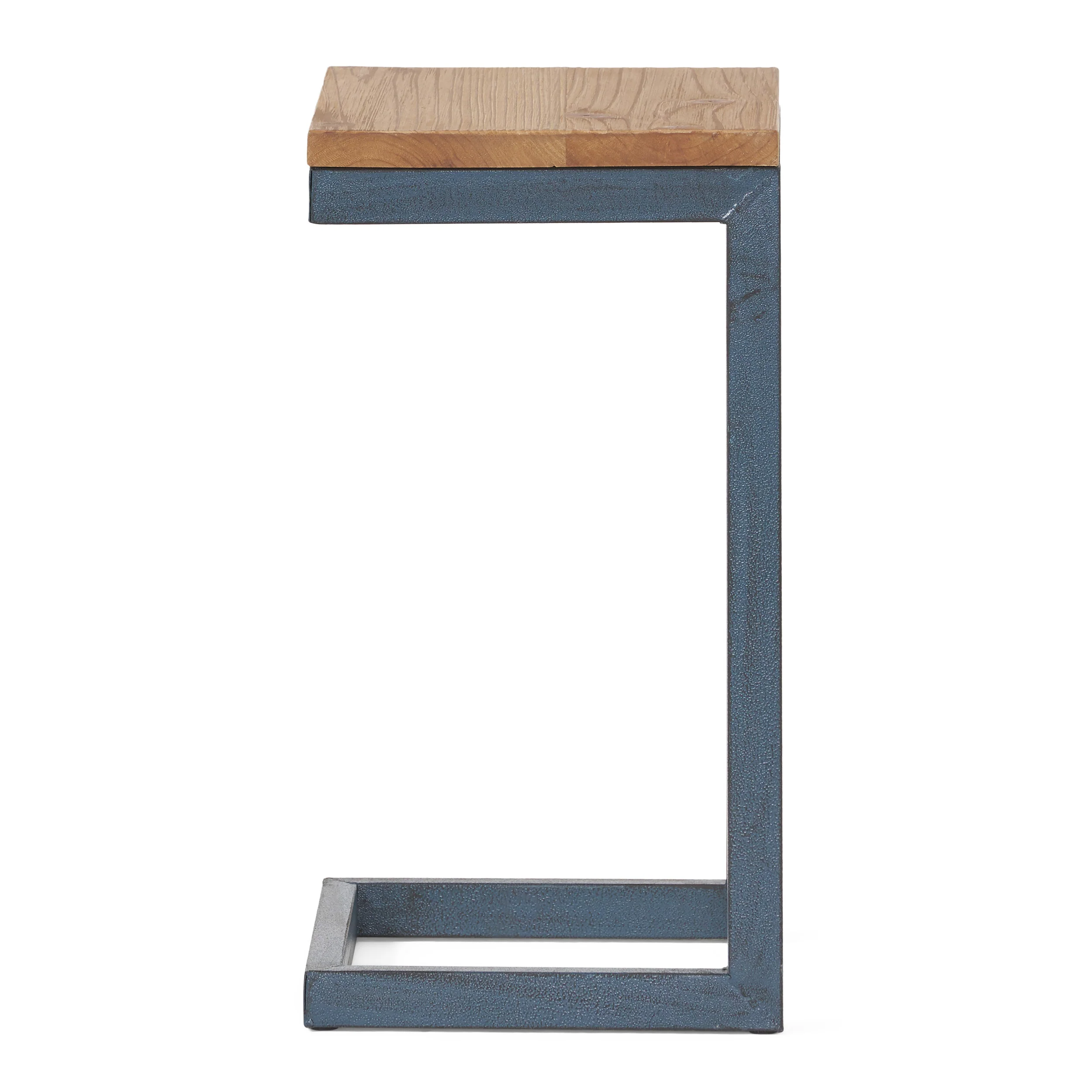 Kacha Modern Rectangular Antique Firwood Nesting Tables with Iron Frames - furnishings