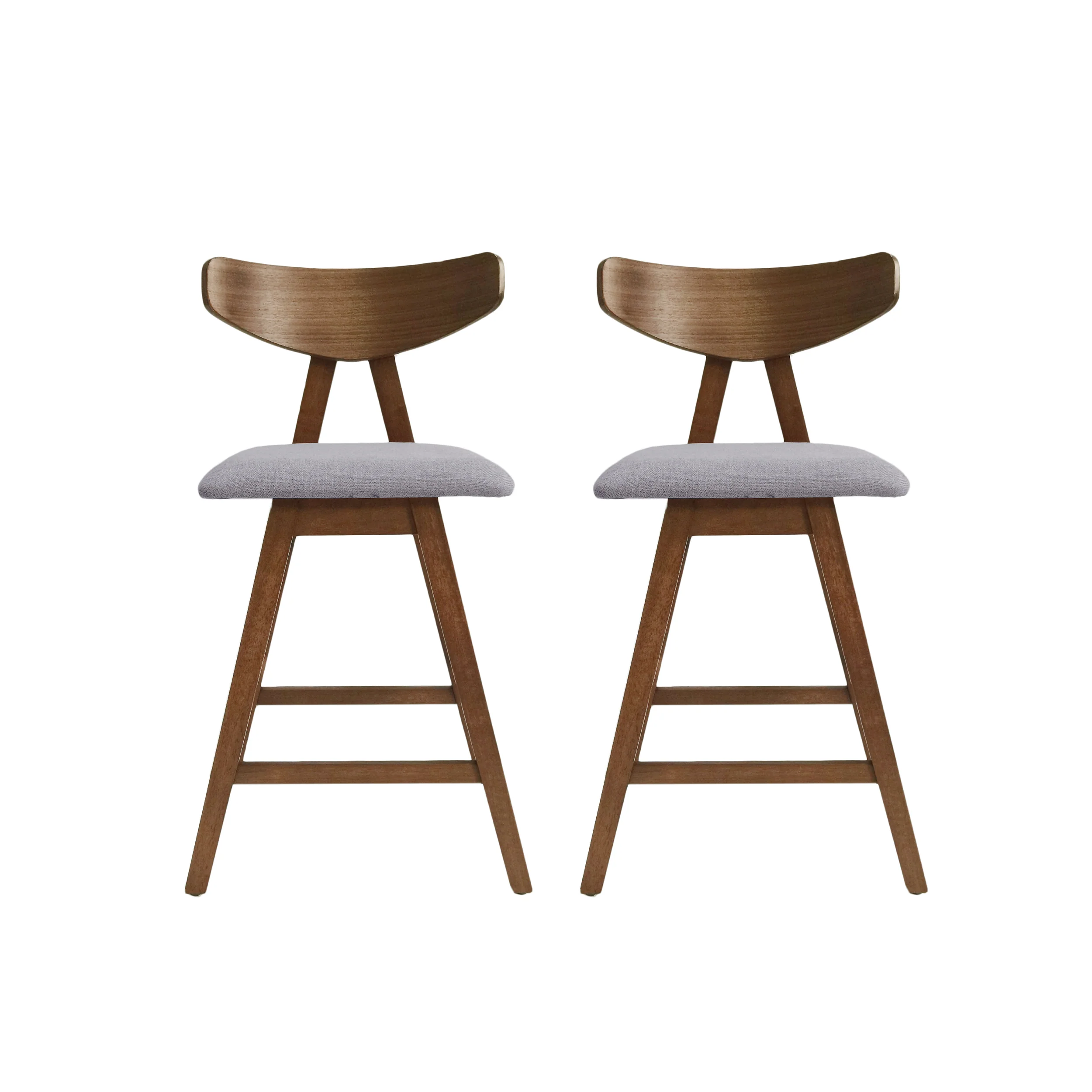 Sunapee Mid Century Modern Fabric Upholstered Wood 25 Inch Counter Stools (Set of 2) - furnishings