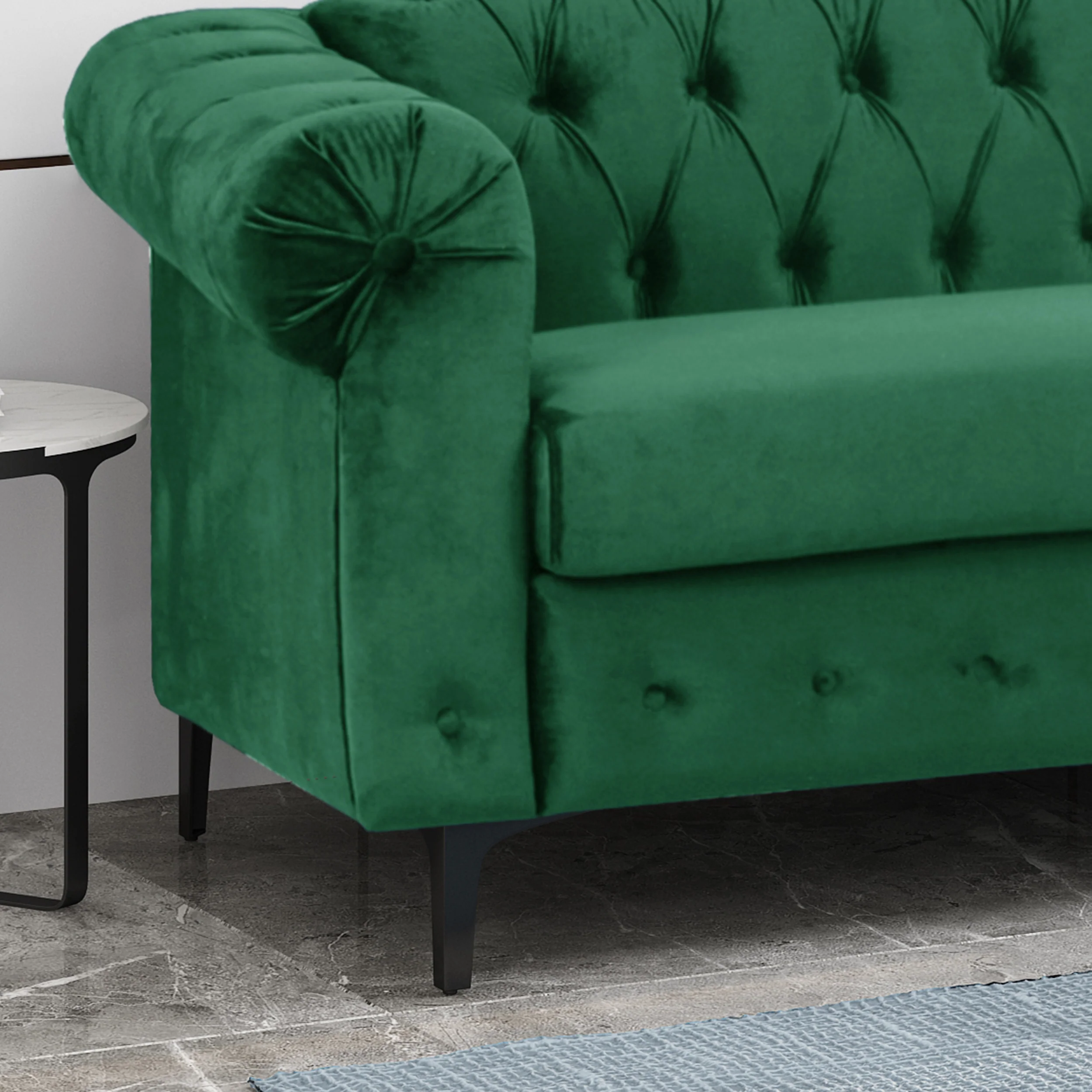 Juelz Contemporary Velvet 3 Seater Sectional Sofa with Chaise Lounge - furnishings