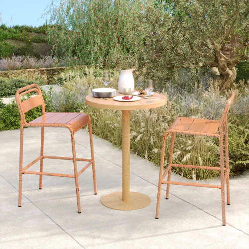 Liam Outdoor Patio Bar Stools, Iron, Set of 2 - furnishings