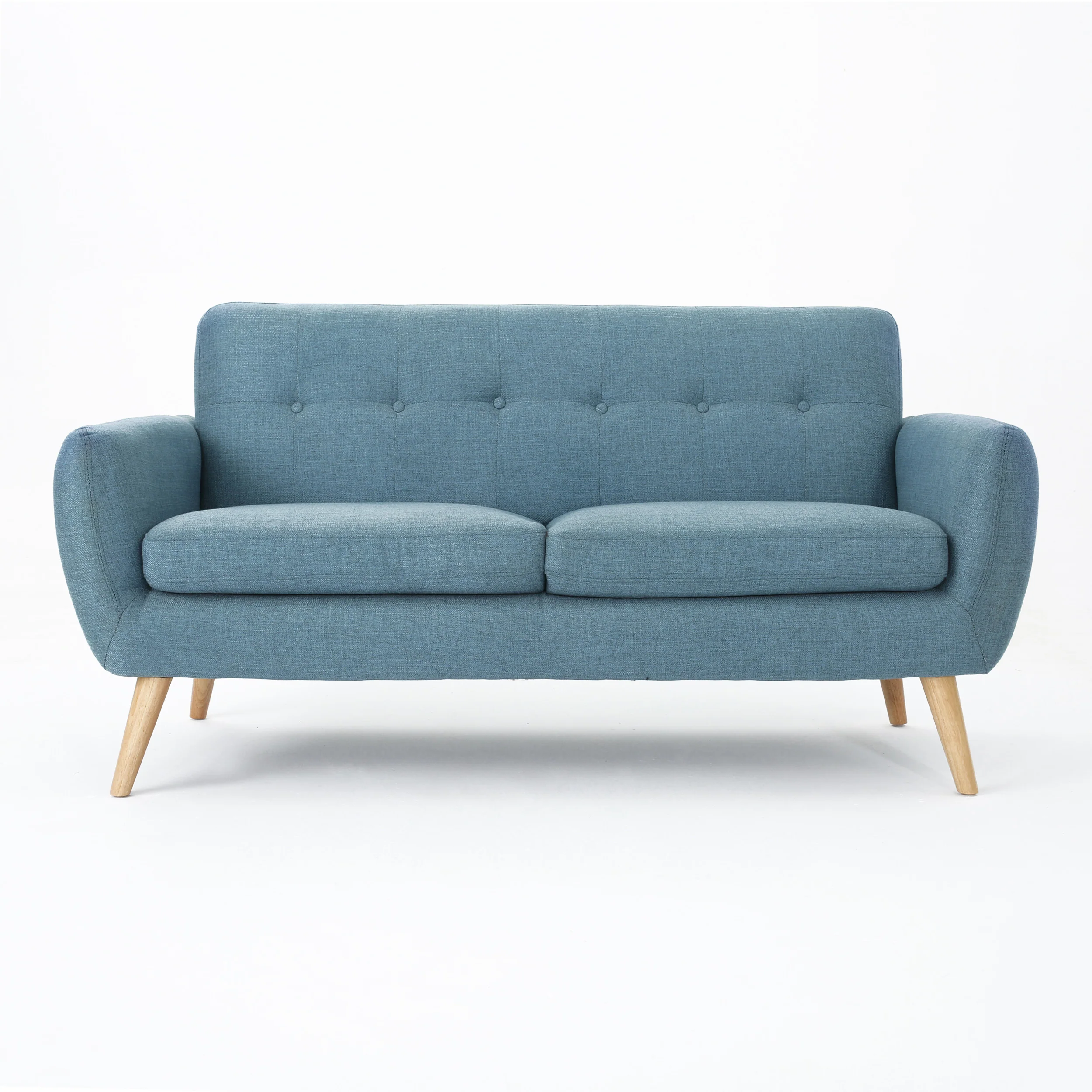 Joseline Mid Century Modern Petite Fabric Love Seat