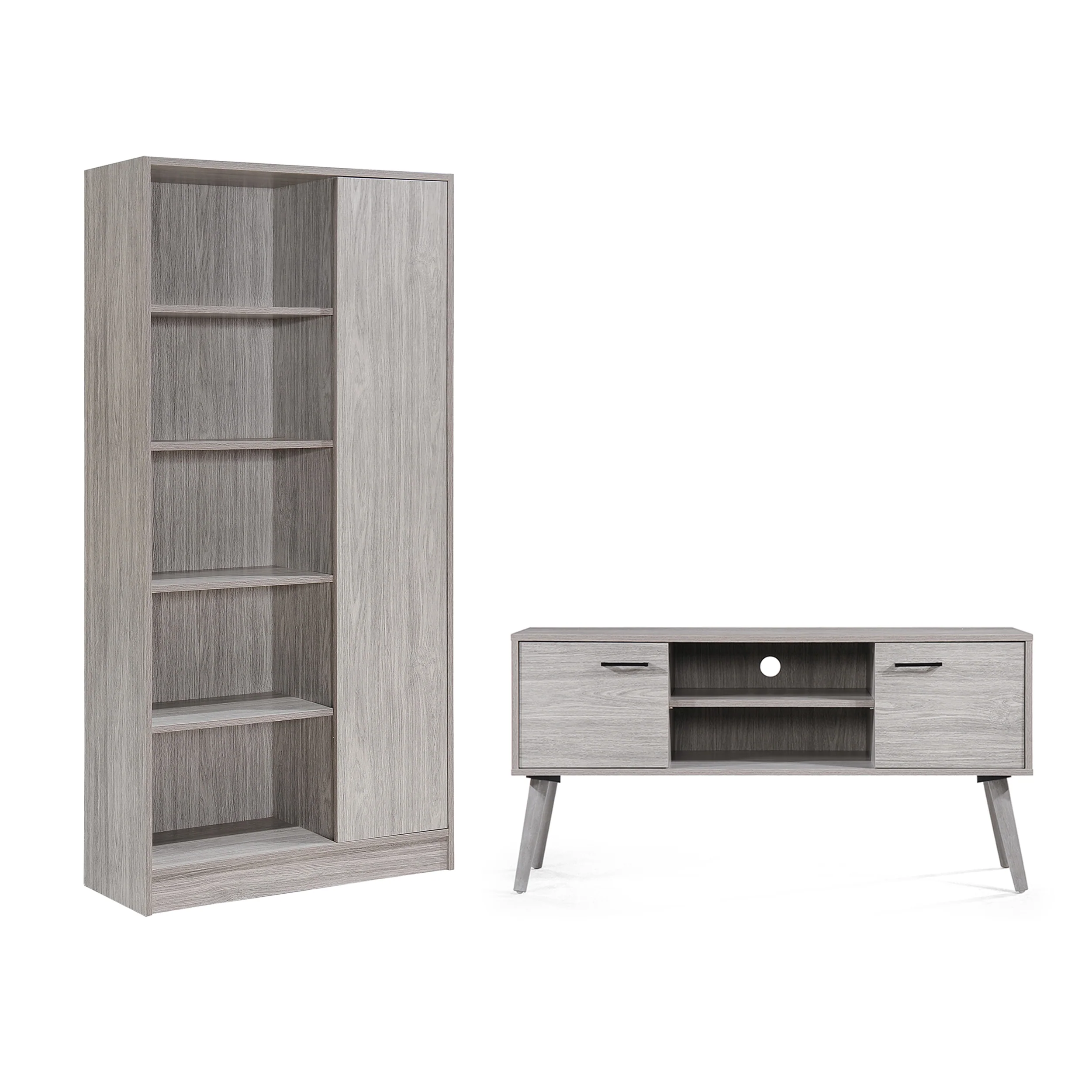 Enid Mid Century 2 Piece TV Stand & Bookcase Set - furnishings