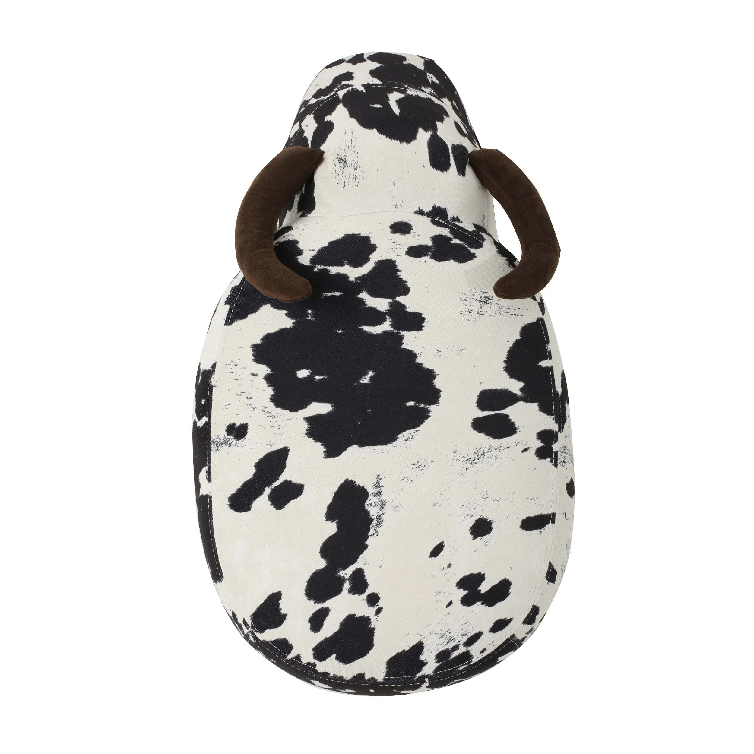 Bertha Milk Cow Patterned Velvet Ottoman - furnishings