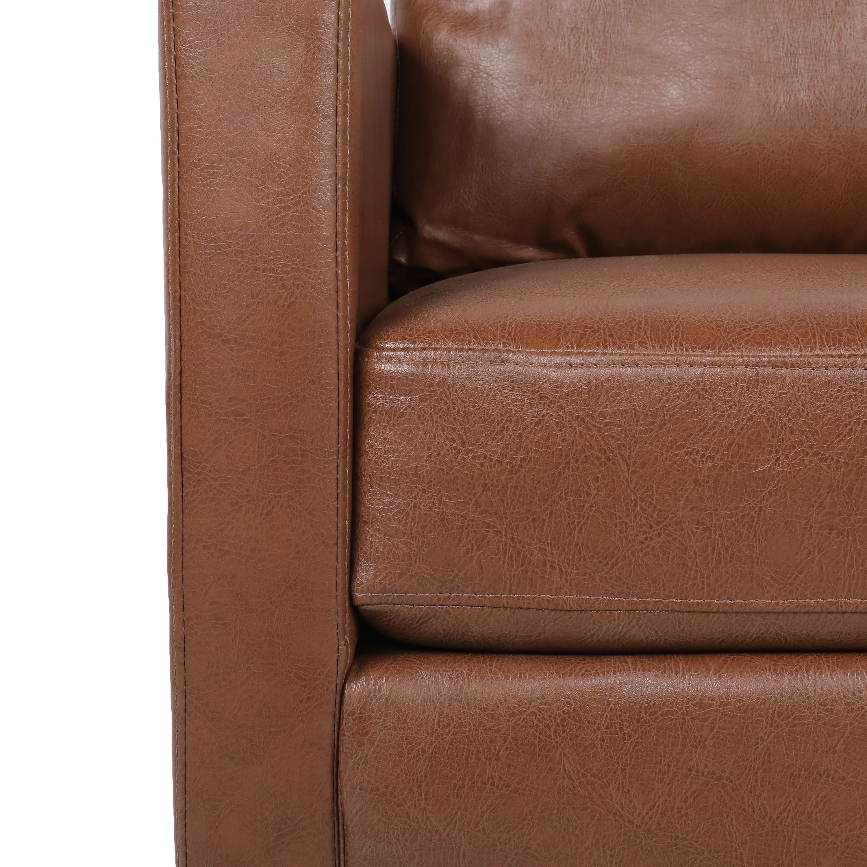 Dowd Mid Century Modern Faux Leather Club Chair - furnishings