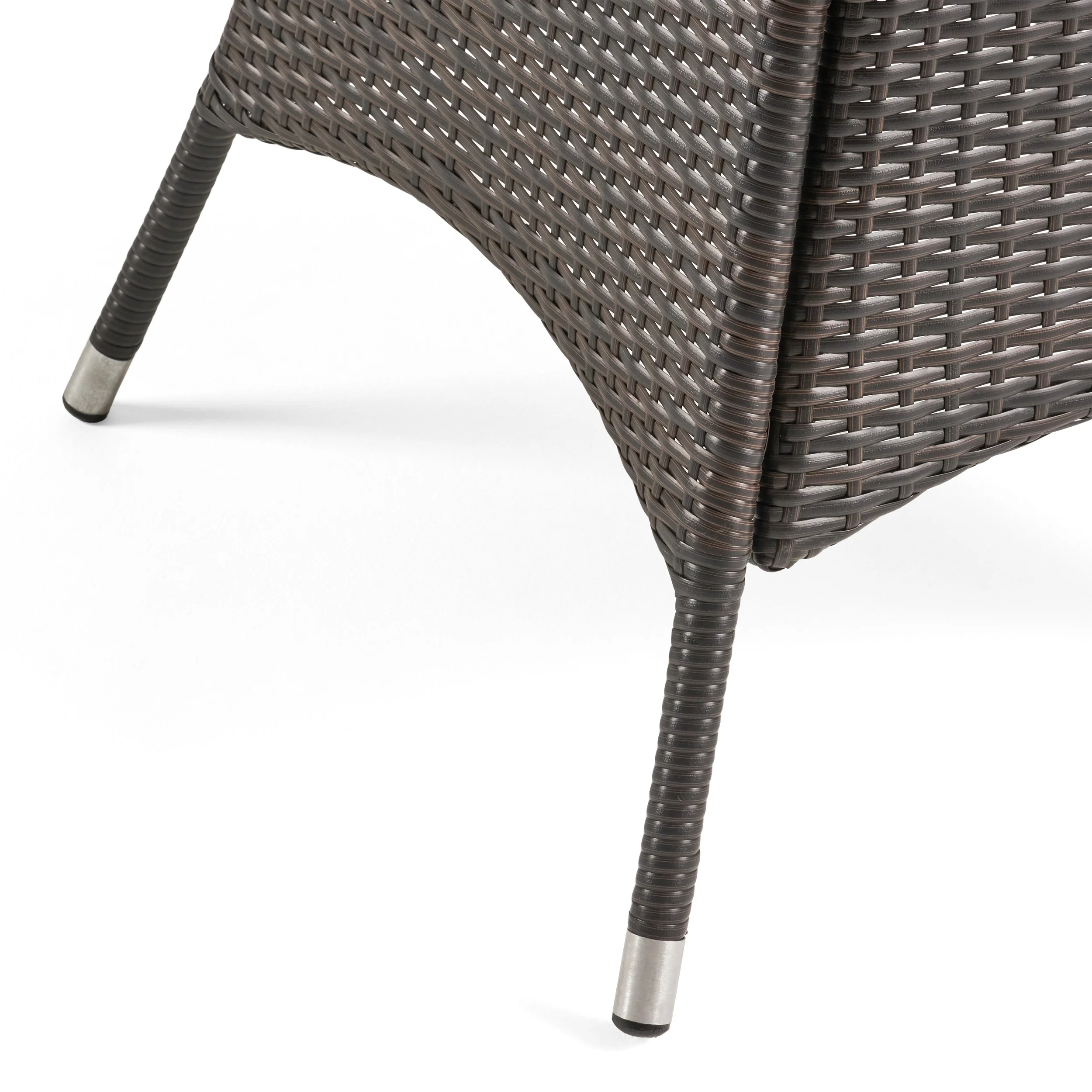 Kory Outdoor 5pc Multibrown Wicker Square Dining Set - furnishings