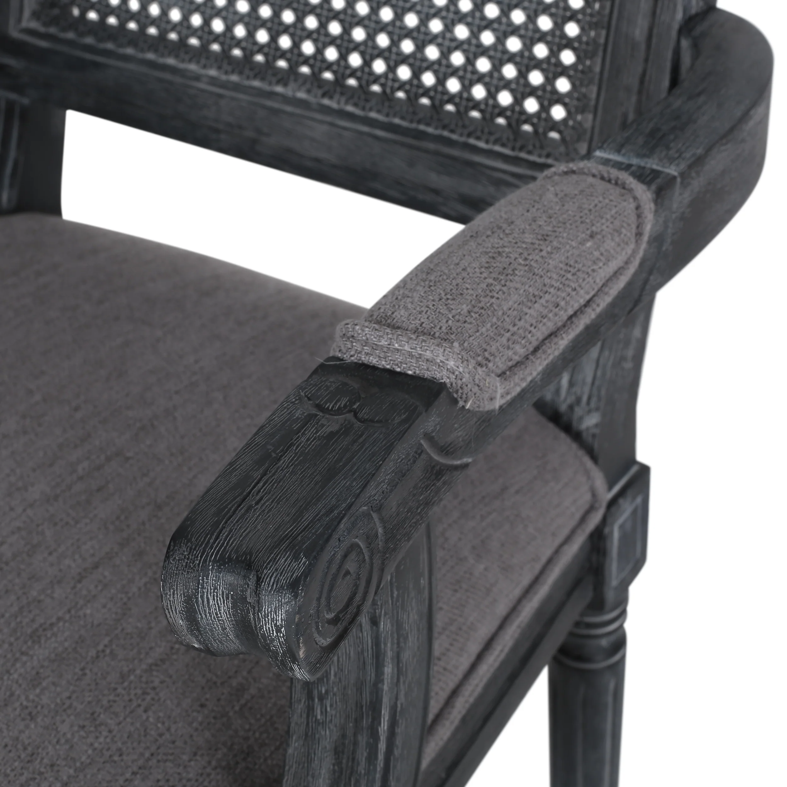 Zentner French Country Upholstered Wood and Cane Upholstered Dining Chairs, Set of 4 - furnishings
