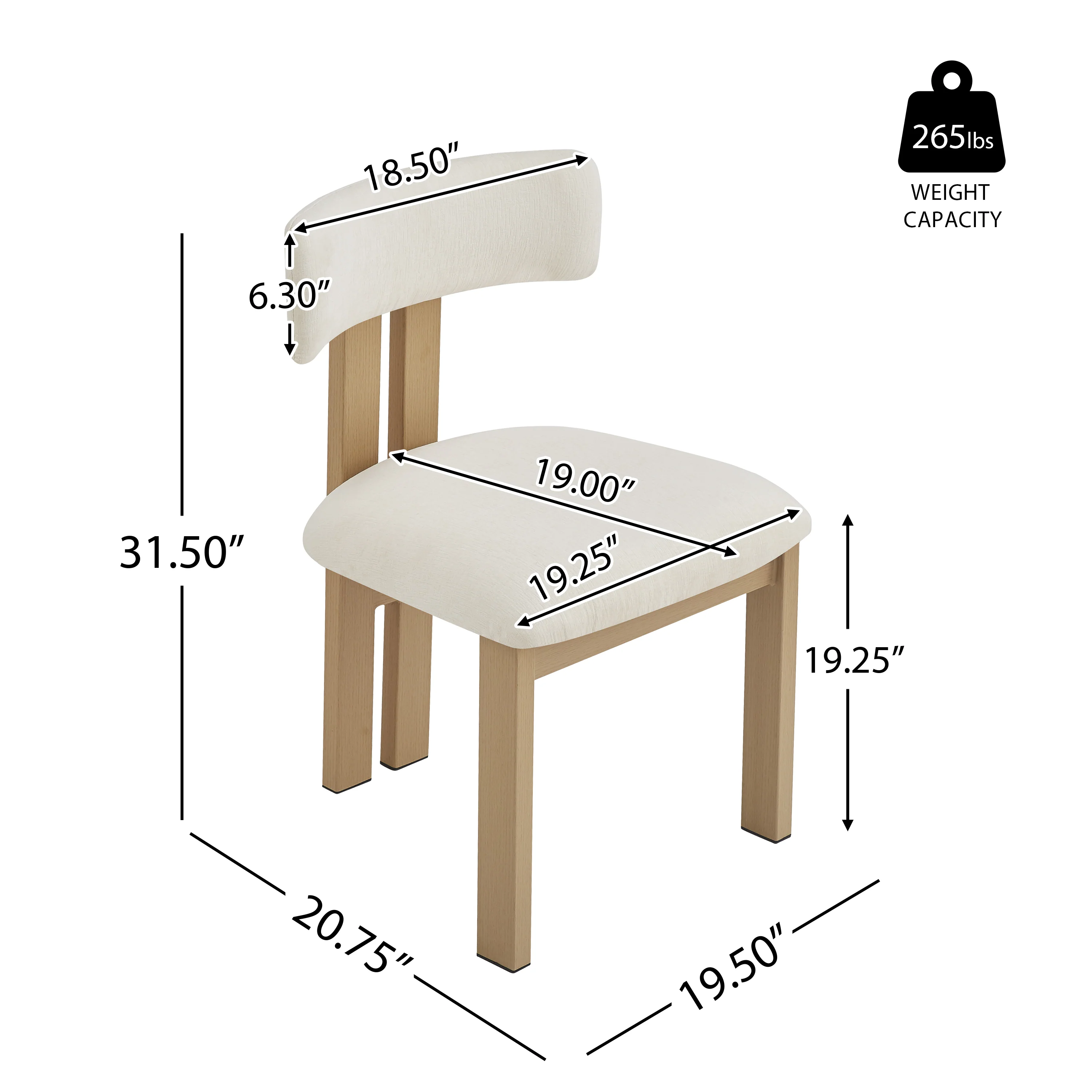 2x Warell Upholstered Luxury Dining Chairs Accent Chairs - furnishings