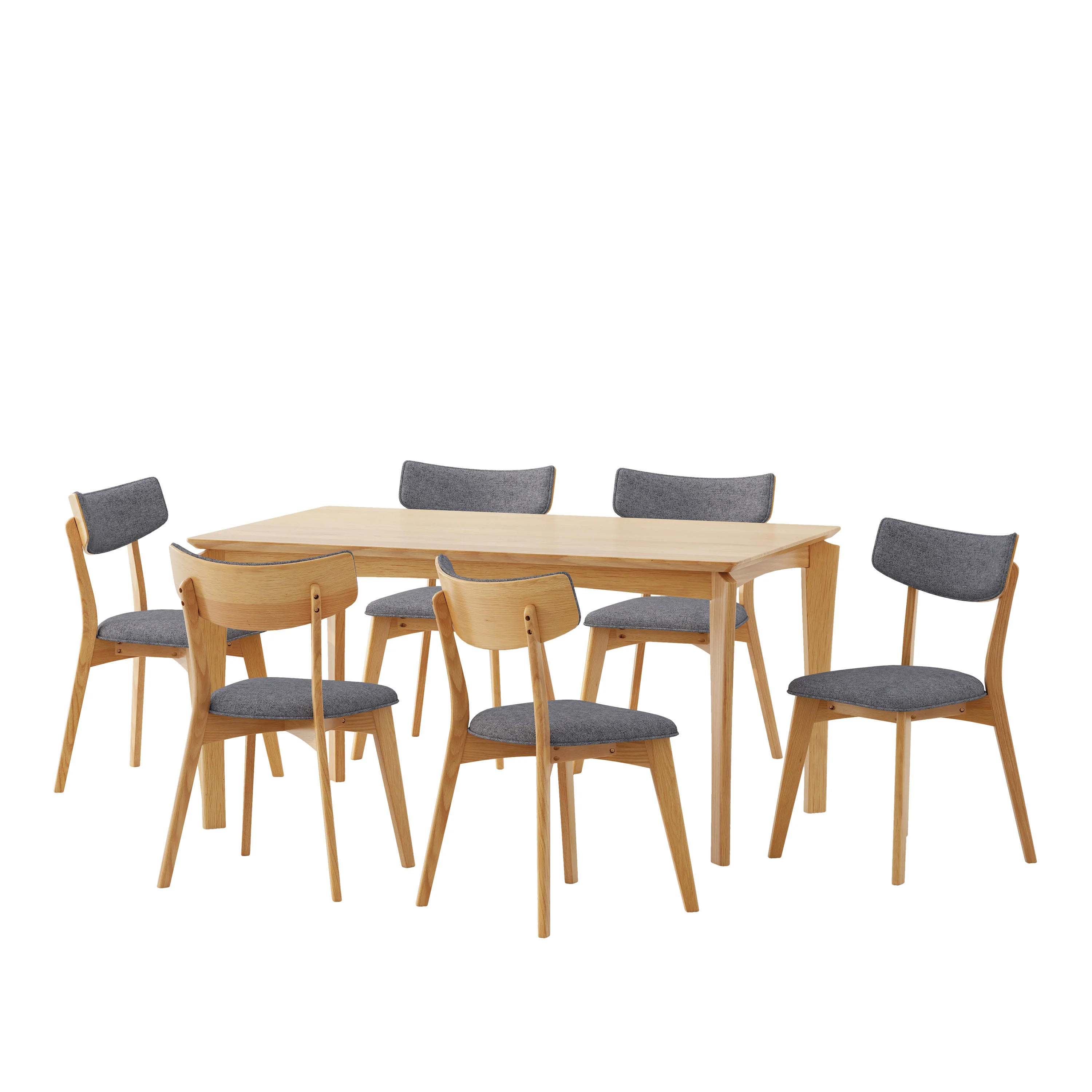 Carnelian Wood and Fabric 7 Piece Dining Set - furnishings