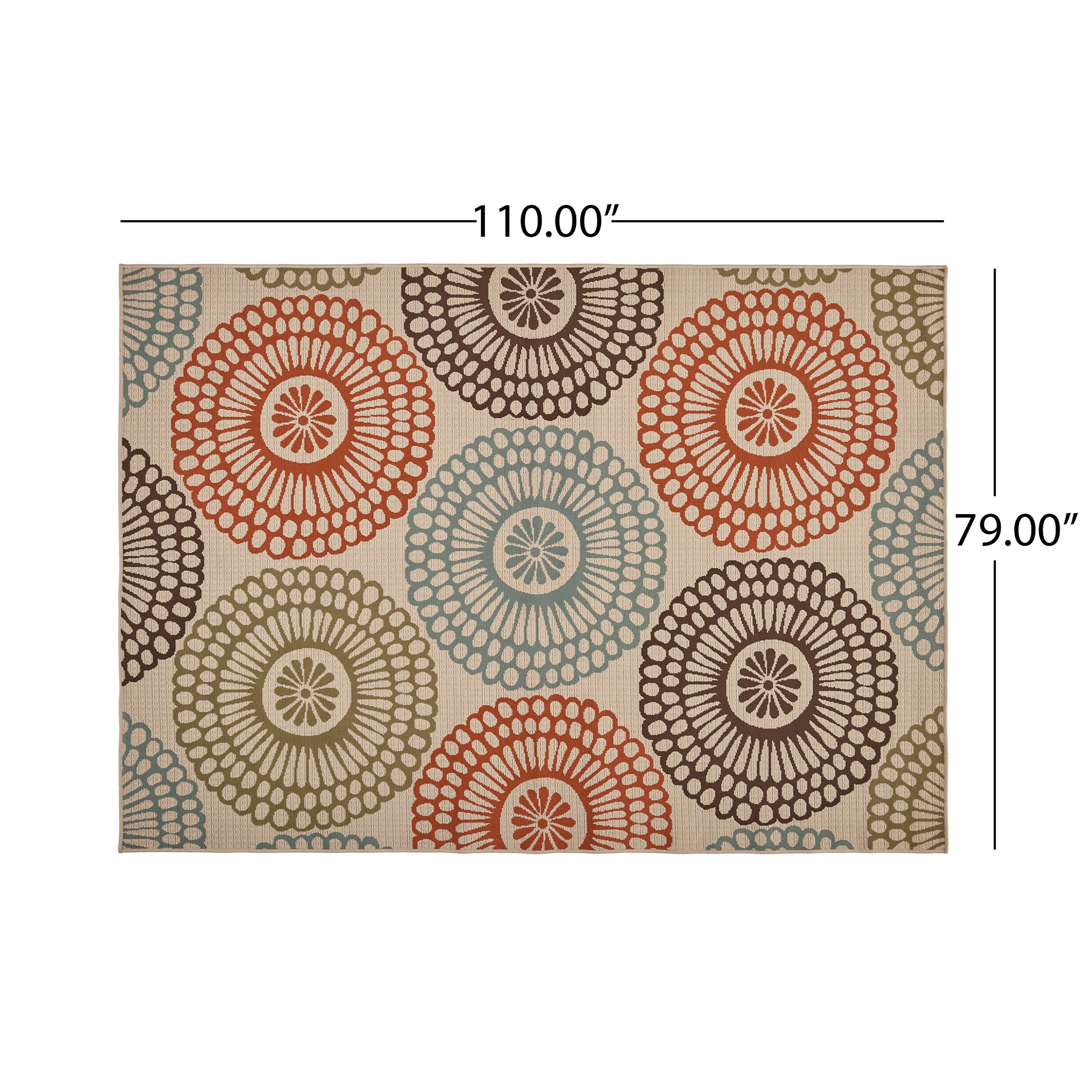 Pine Indoor/Outdoor Floral Area Rug, Beige and Multicolored - furnishings