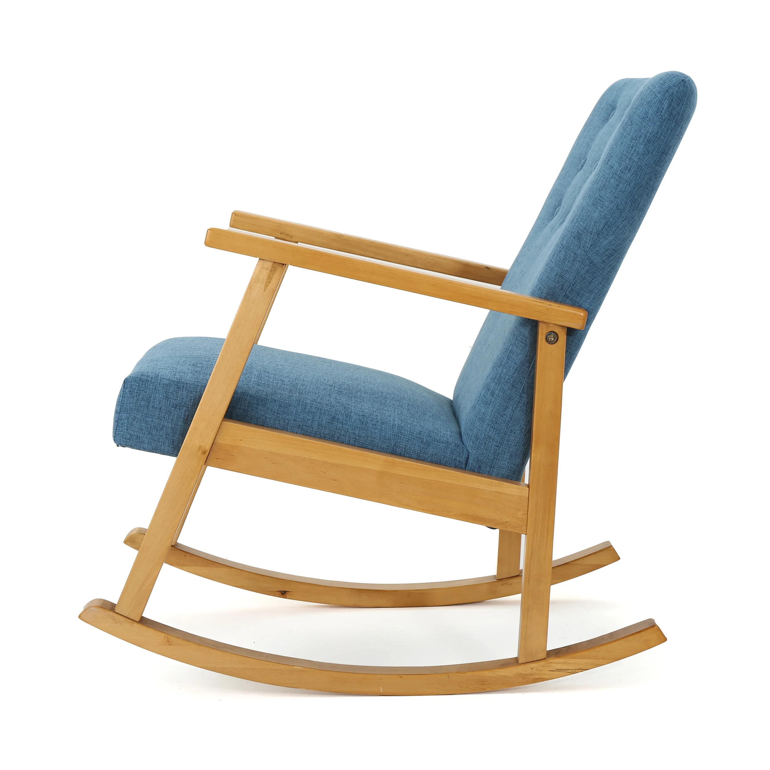 Hank Mid Century Modern Fabric Rocking Chair - furnishings