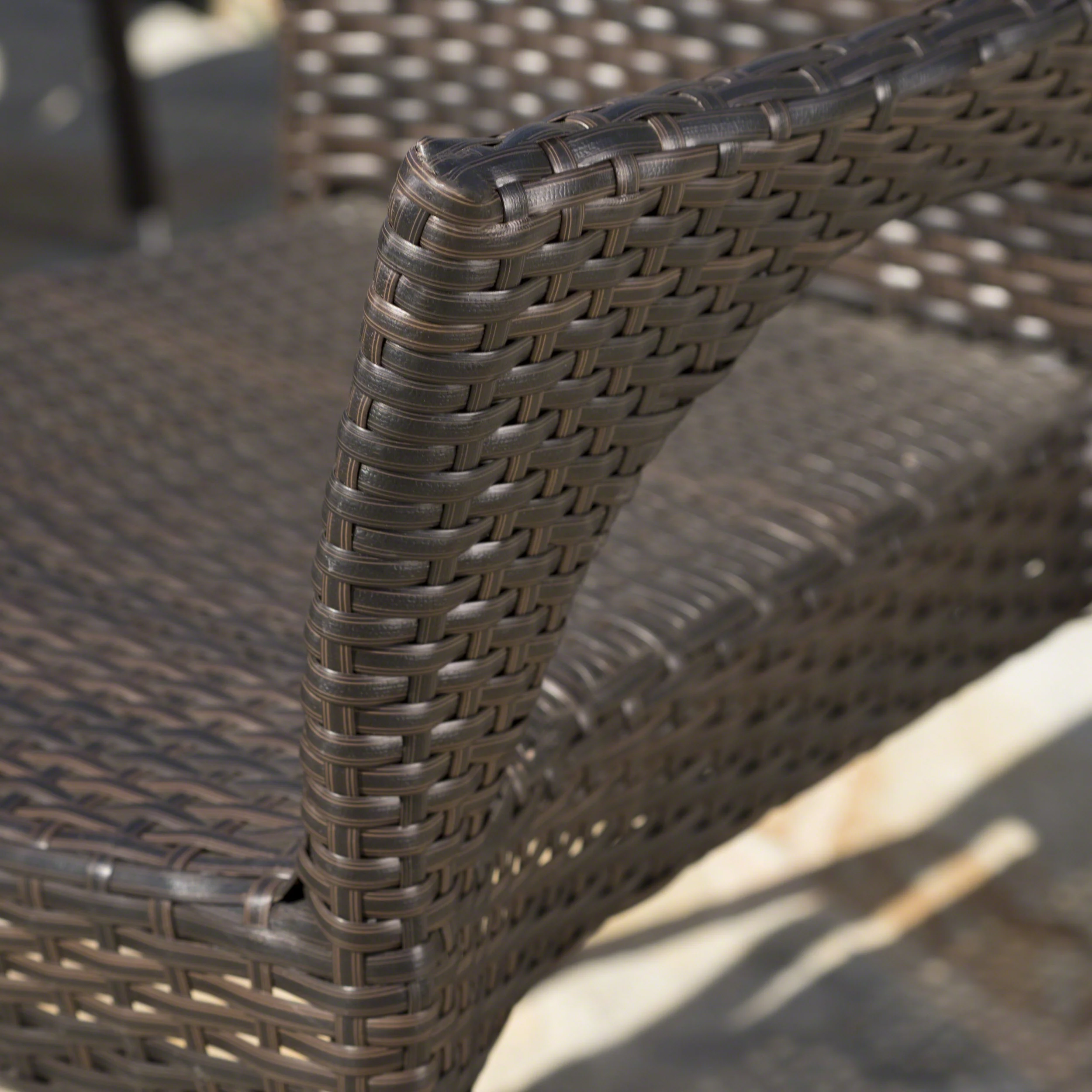 Tannis Outdoor 7 Piece Multi-brown Wicker Oval Dining Set with Stacking Chairs - furnishings