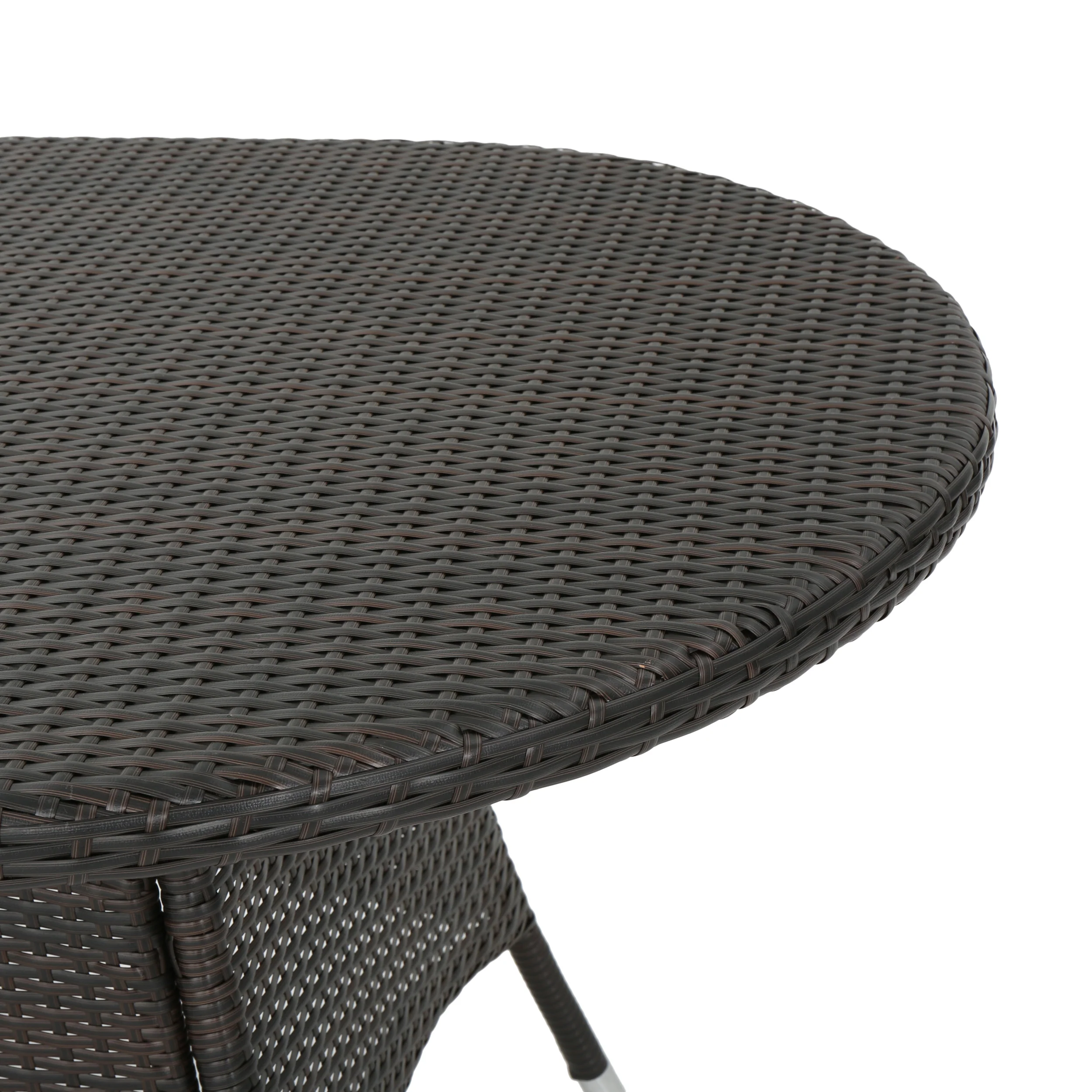 Enzlee Outdoor Contemporary 6 Seater Wicker Dining Set - furnishings
