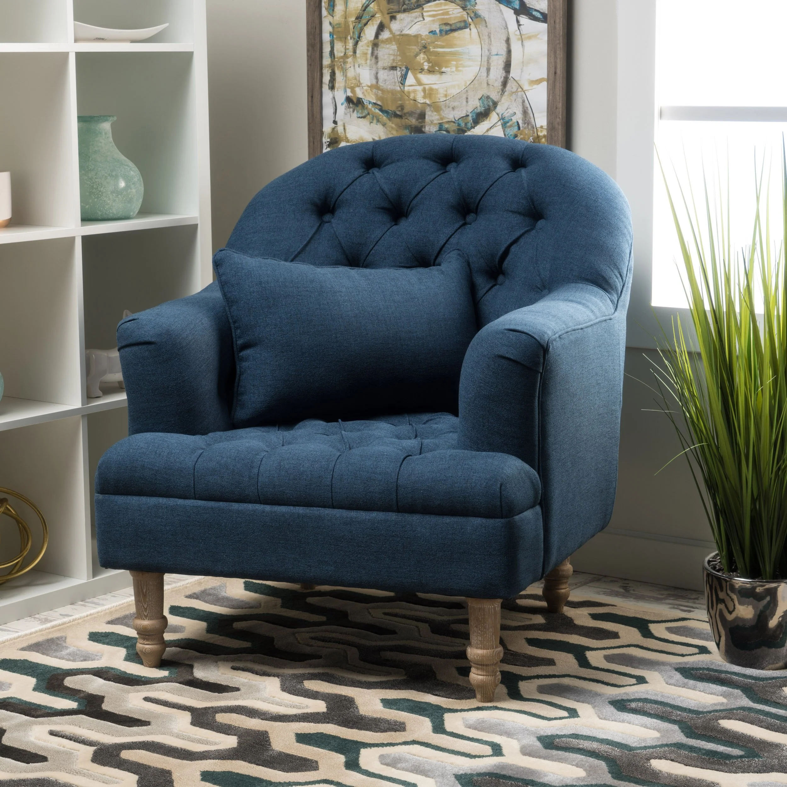 Kimberly Fabric Tufted Club Chair - furnishings
