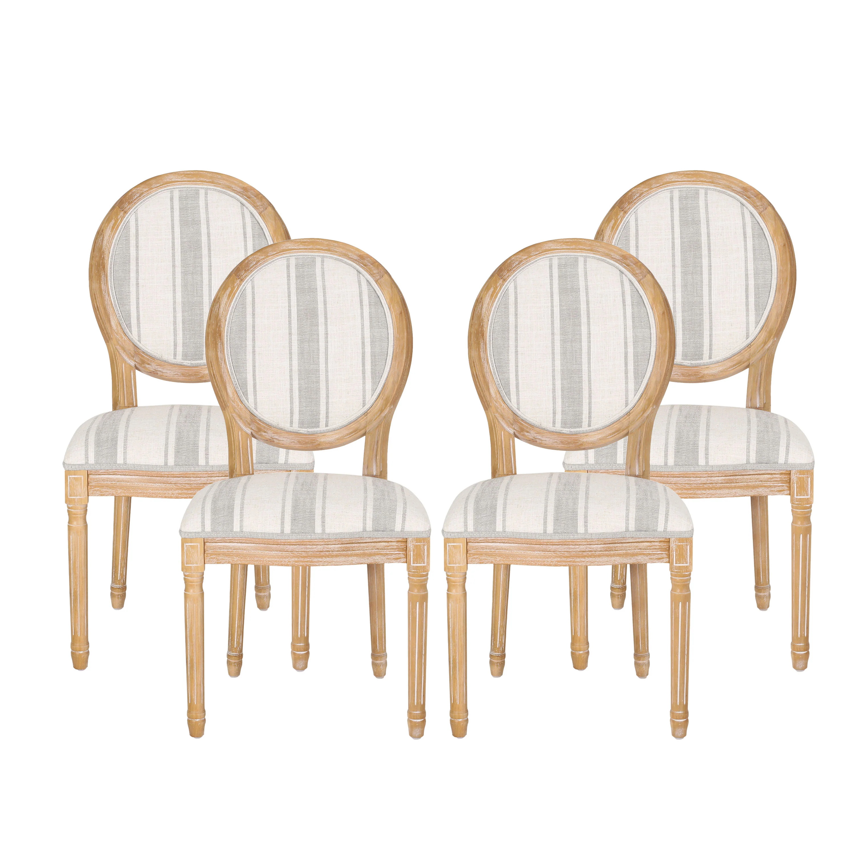Lariya French Country Fabric Dining Chairs - furnishings