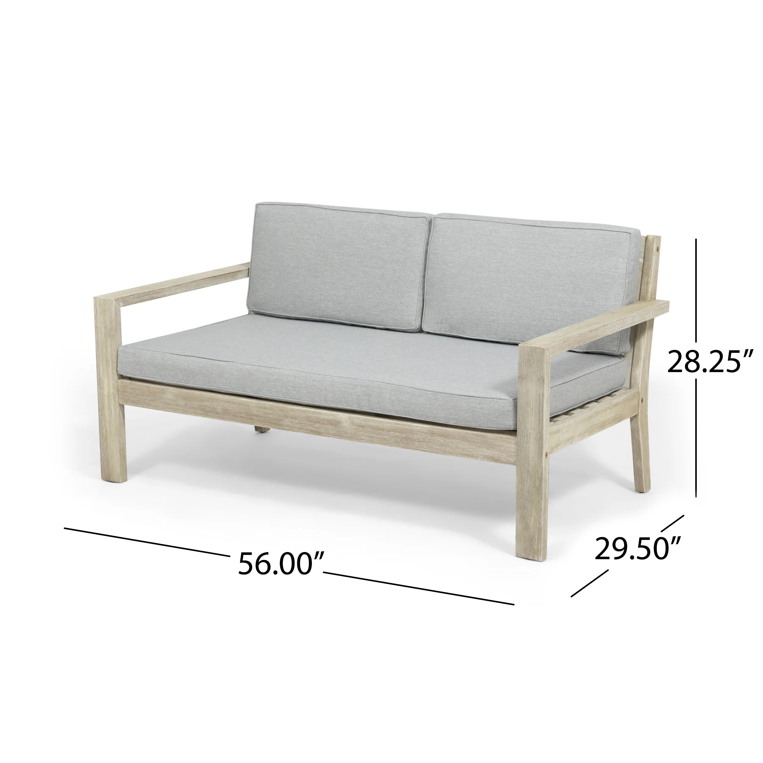 Dominic Outdoor 4 Seater Acacia Wood Chat Set with Cushions - furnishings