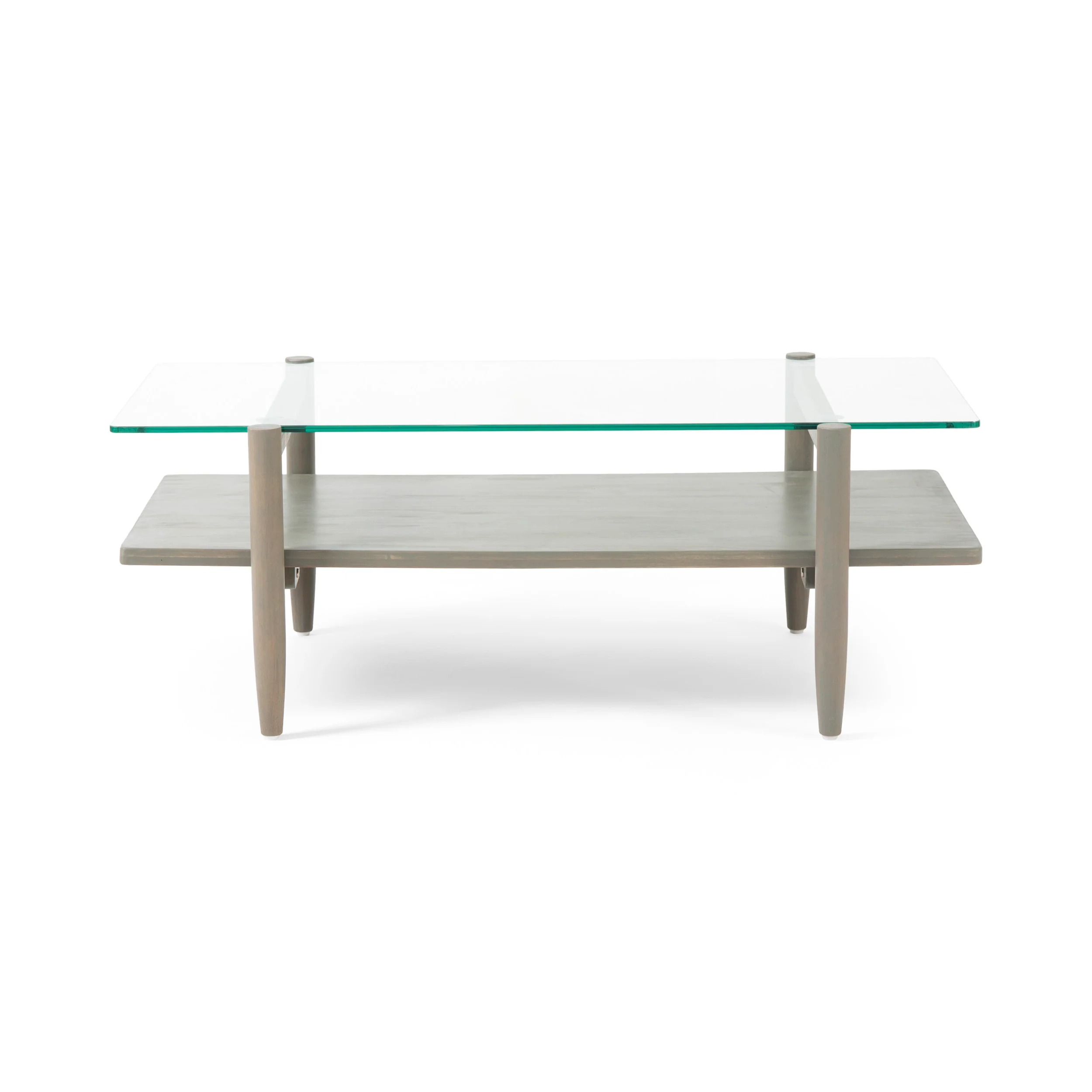 Janitza Acacia Wood Coffee Table with Tempered Glass Top - furnishings