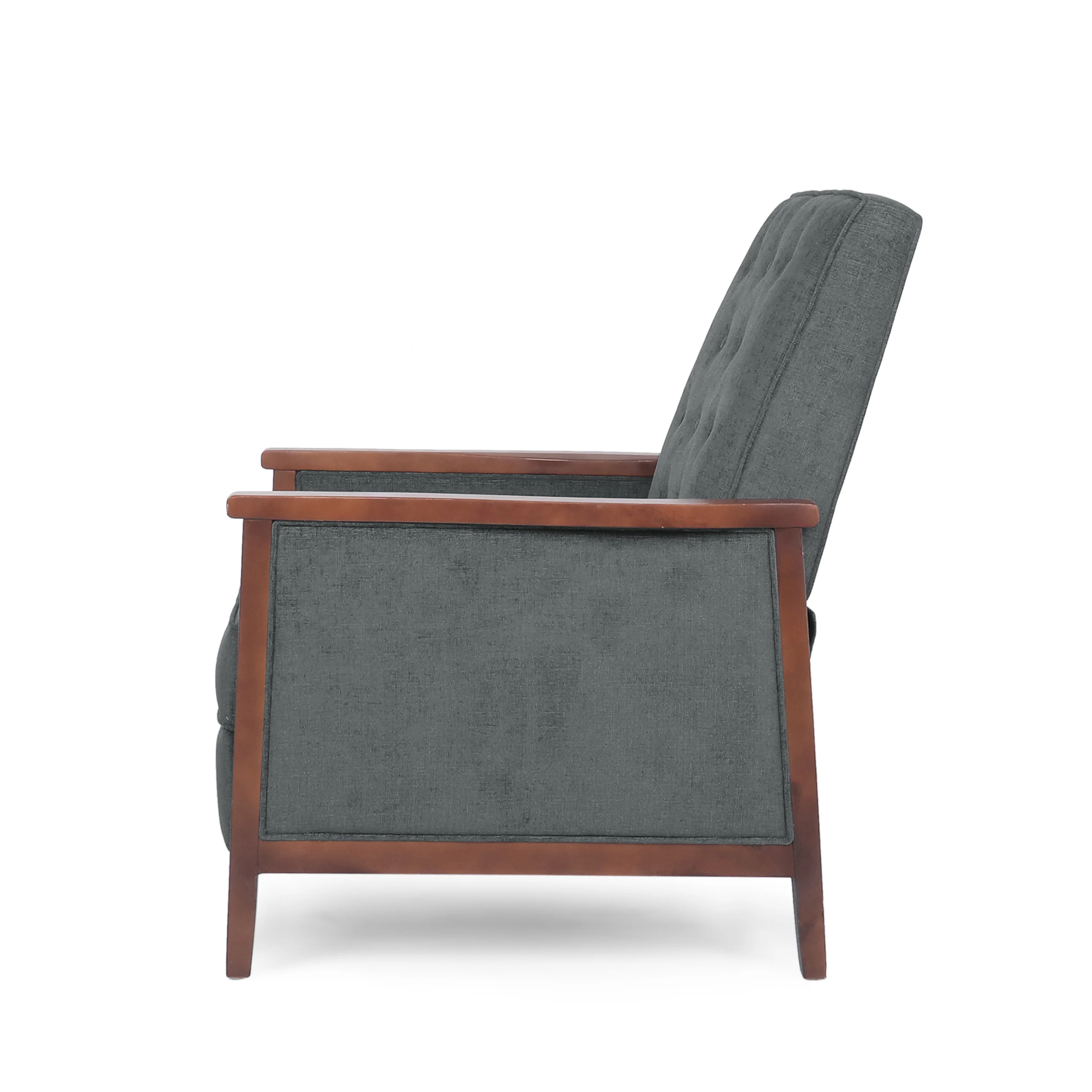 Albatros Mid Century Modern Fabric Tufted Wood Pushback Recliner - furnishings