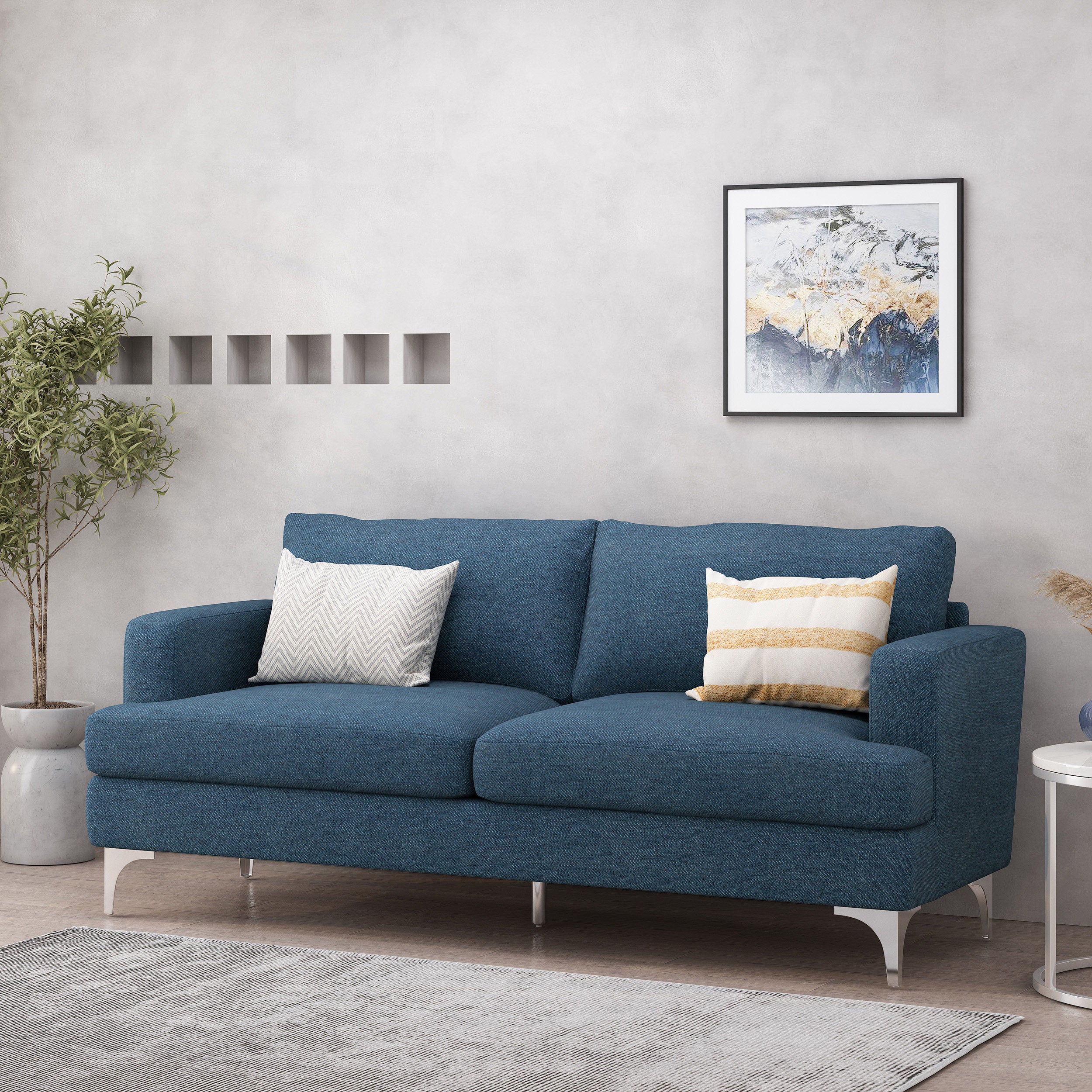 Eliphaz Contemporary Fabric 3 Seater Sofa - furnishings
