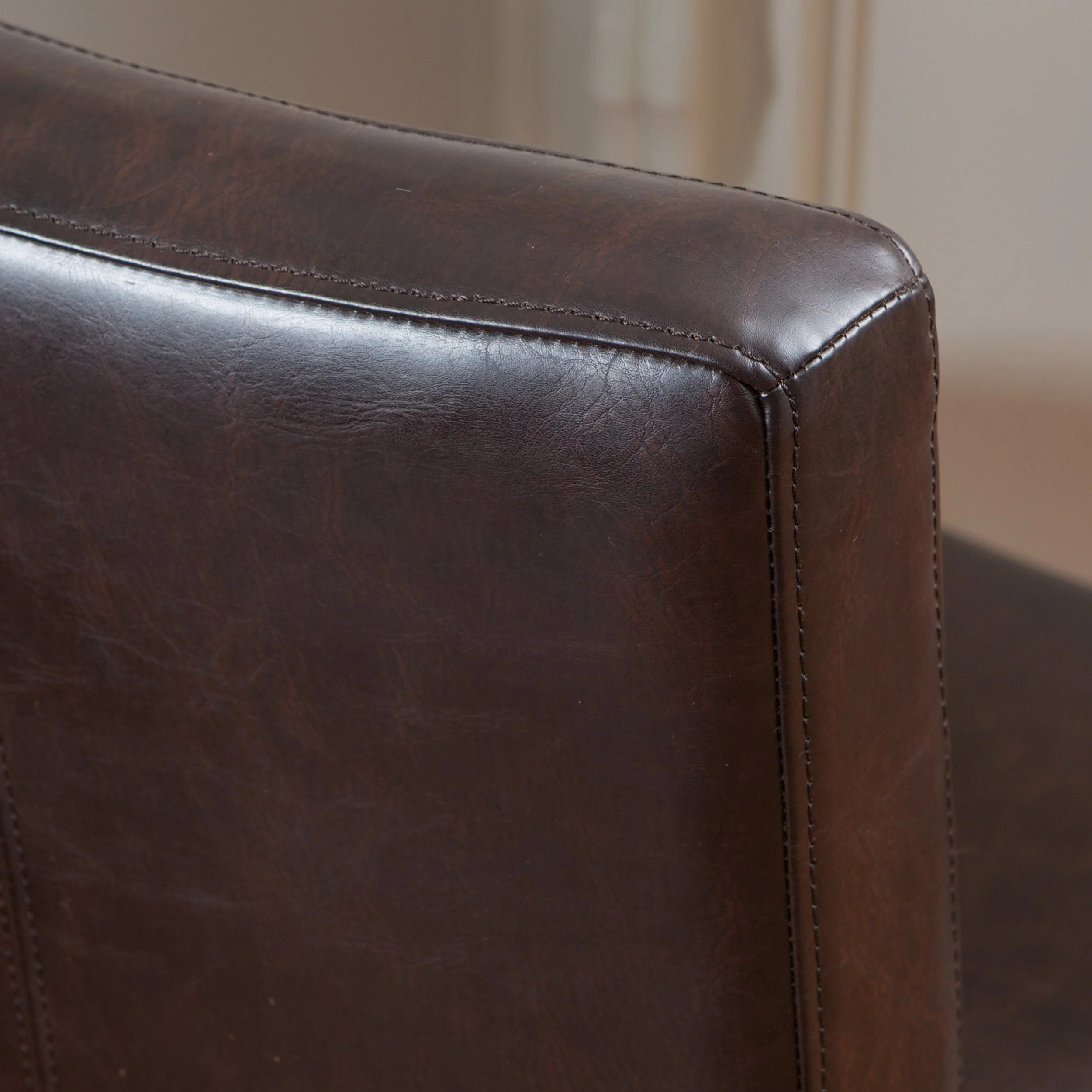 Lowry Contemporary Upholstered Ivory Bonded Leather Backed Barstools (Set of 2) - furnishings