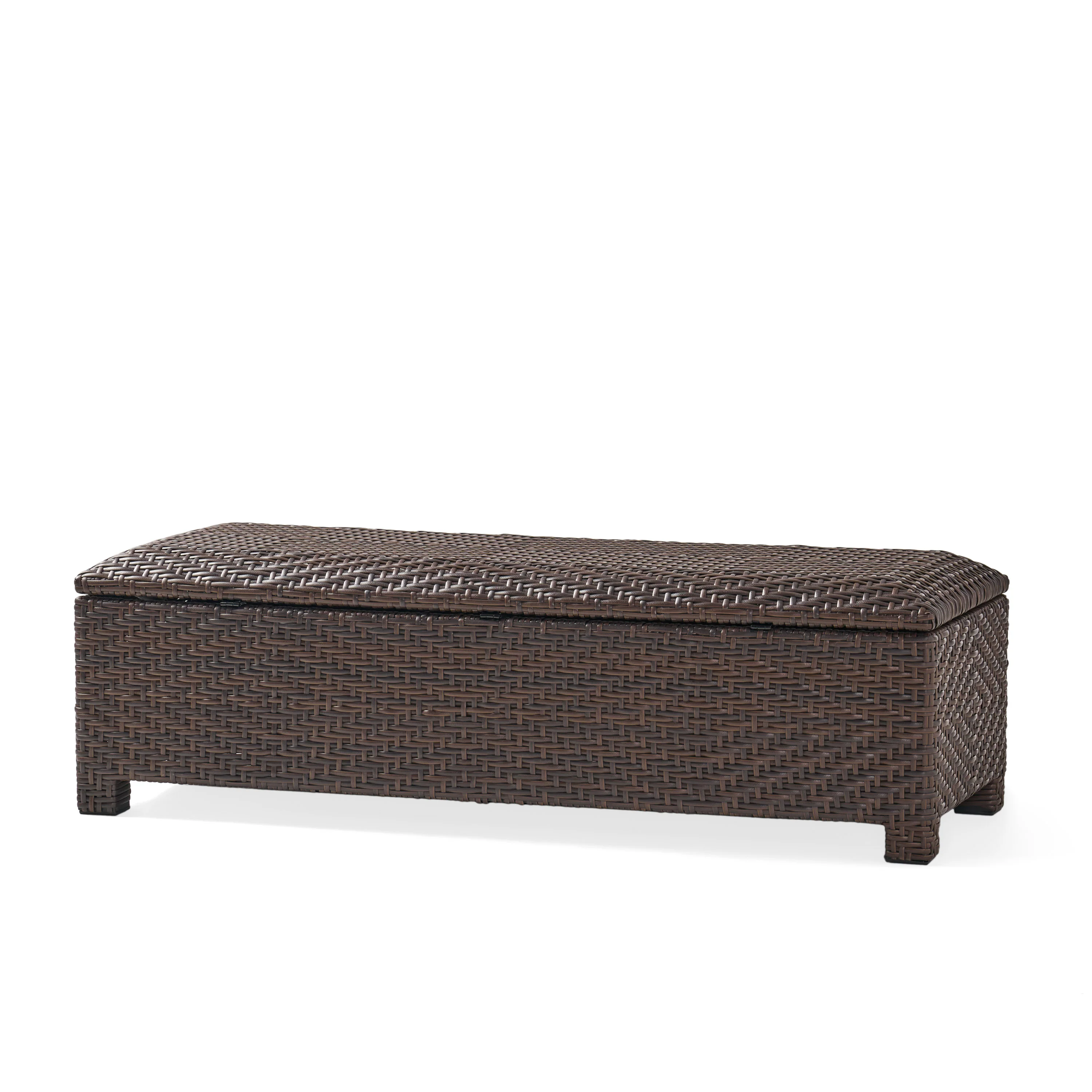 Santa Cruz Brown Wicker Storage Ottoman - furnishings