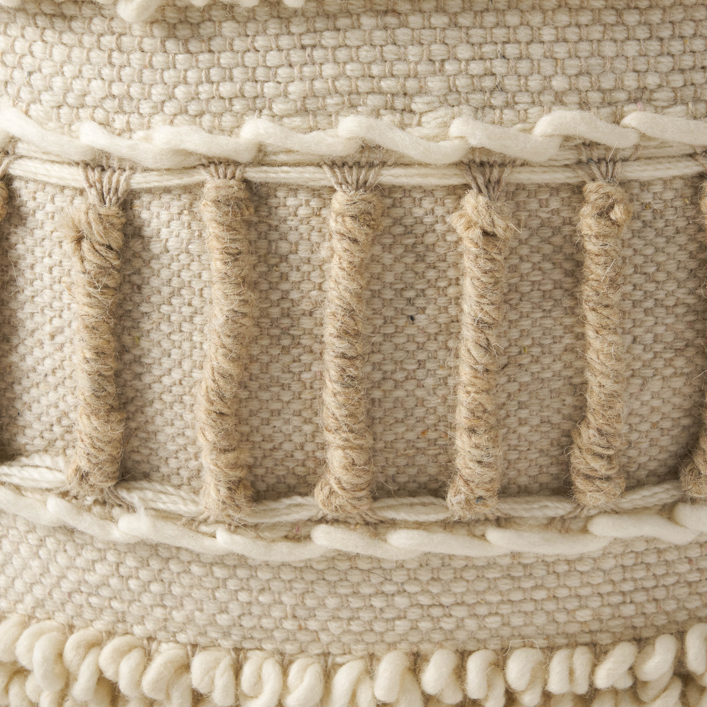 Roth Boho Handcrafted Fabric Cube Pouf - furnishings