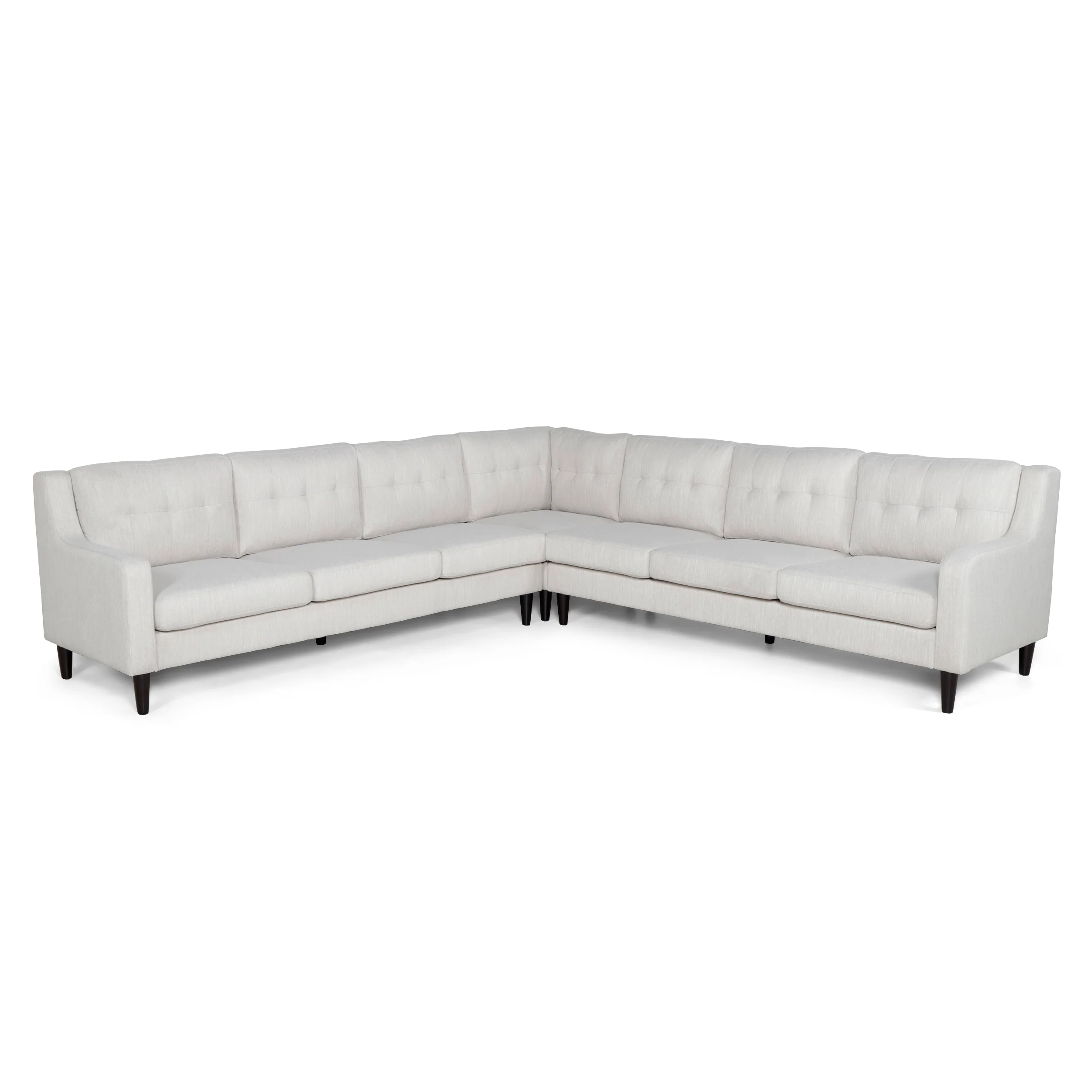 McCone Contemporary Tufted Fabric 7 Seater Sectional Sofa Set - furnishings
