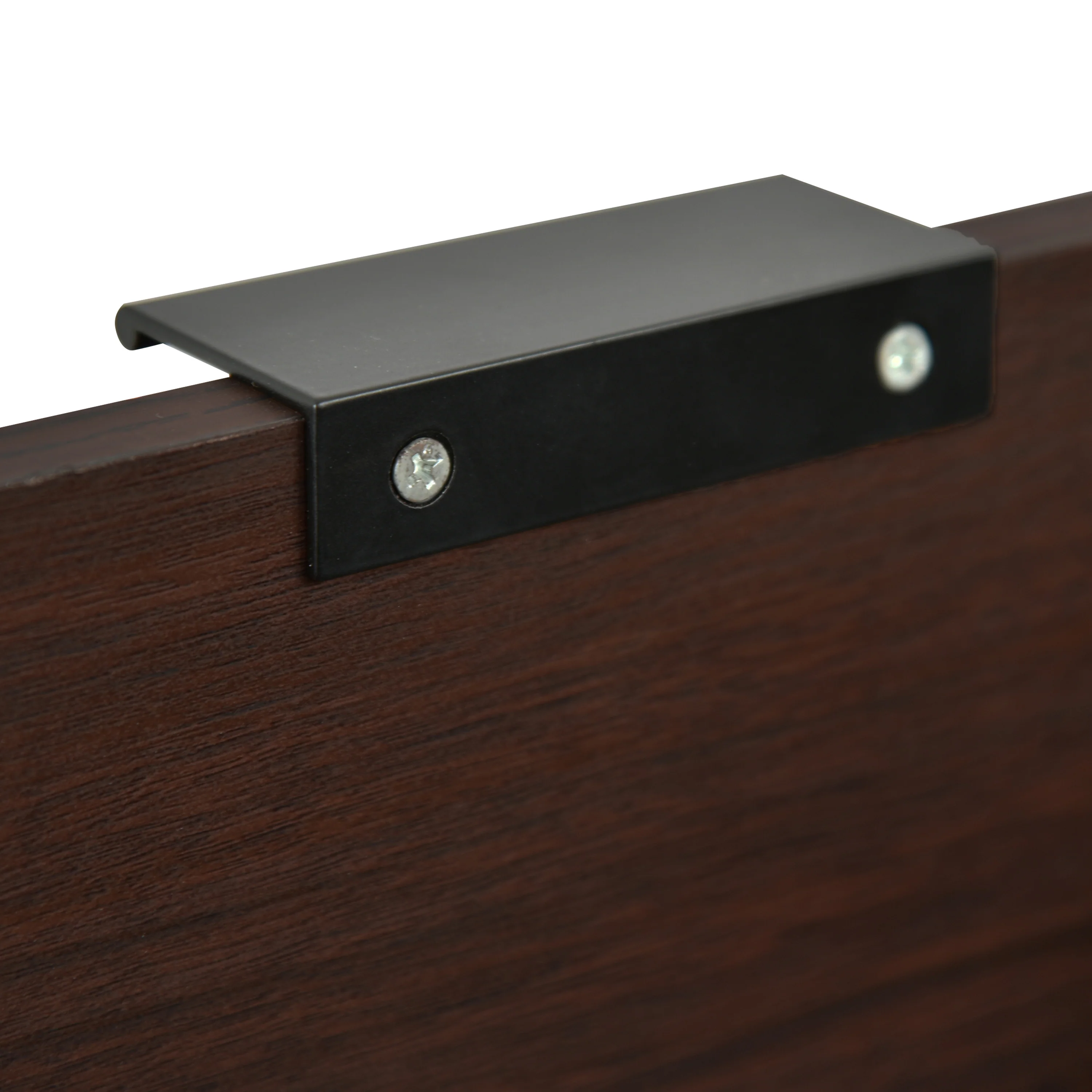 Demijen Modern Industrial Tall Nightstand with Drawer, Walnut and Matte Black - furnishings