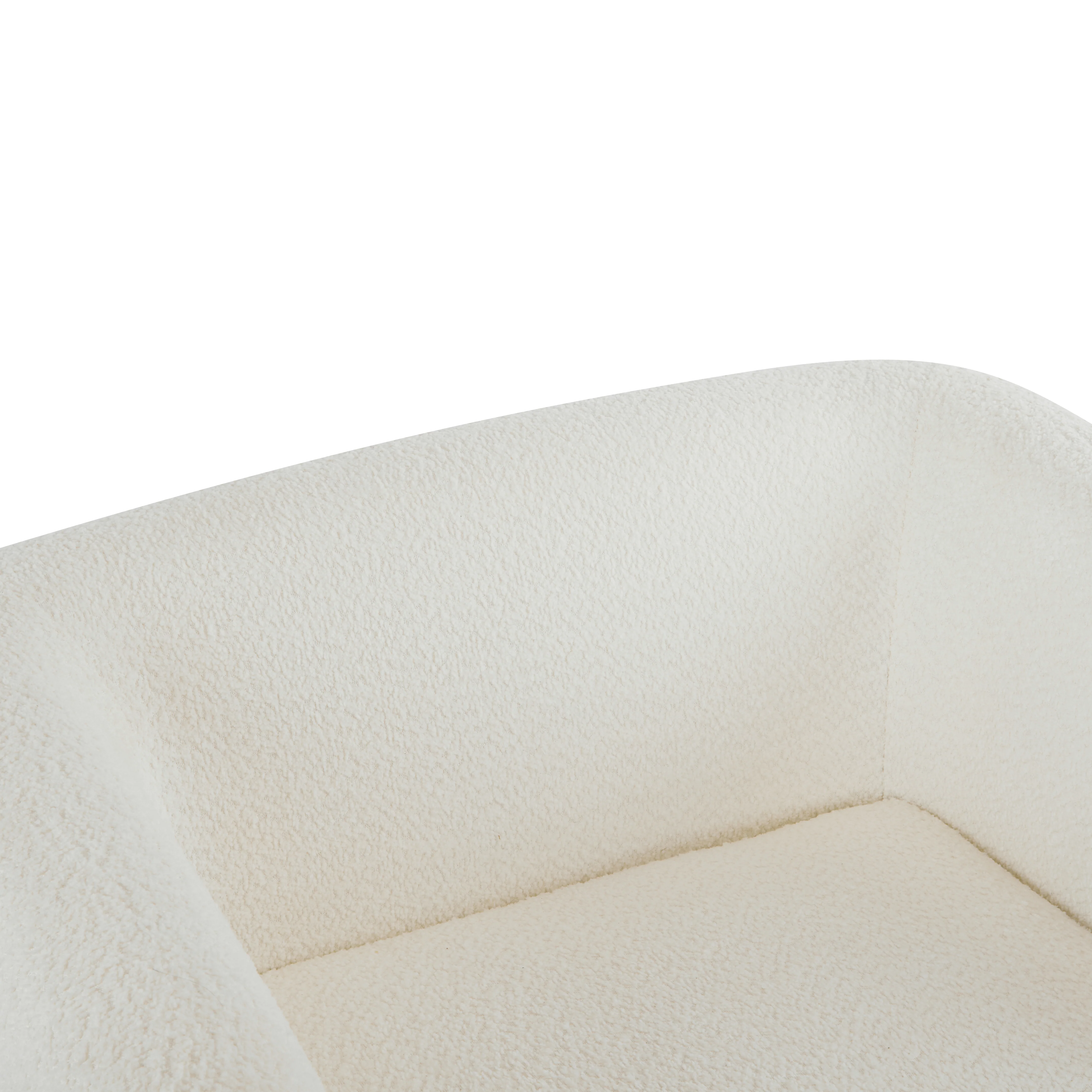 Zelora Modern Upholstered Boucle Club Chair, Birch Wood - furnishings