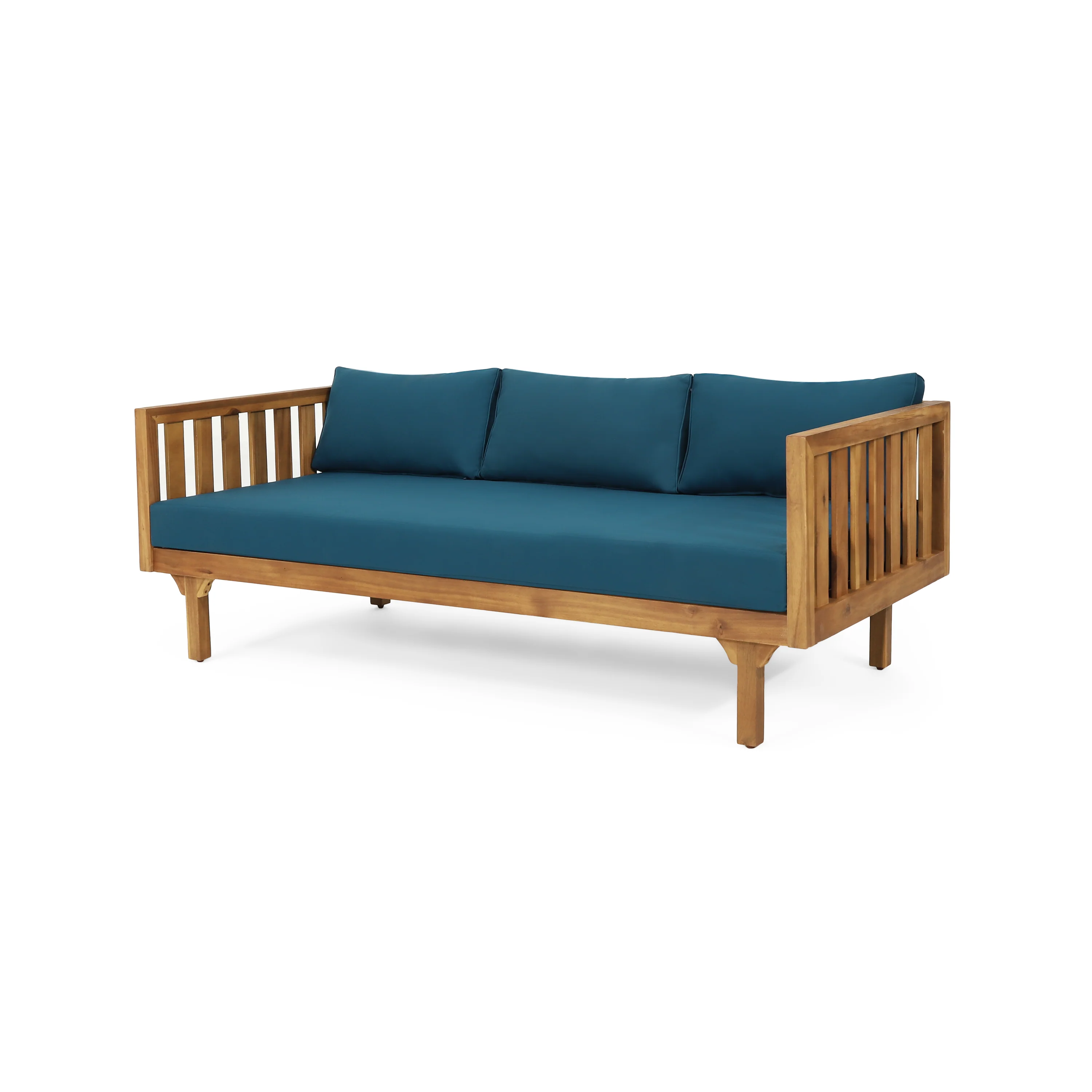 Bordeaux Outdoor 3 Seater Acacia Wood Daybed - furnishings