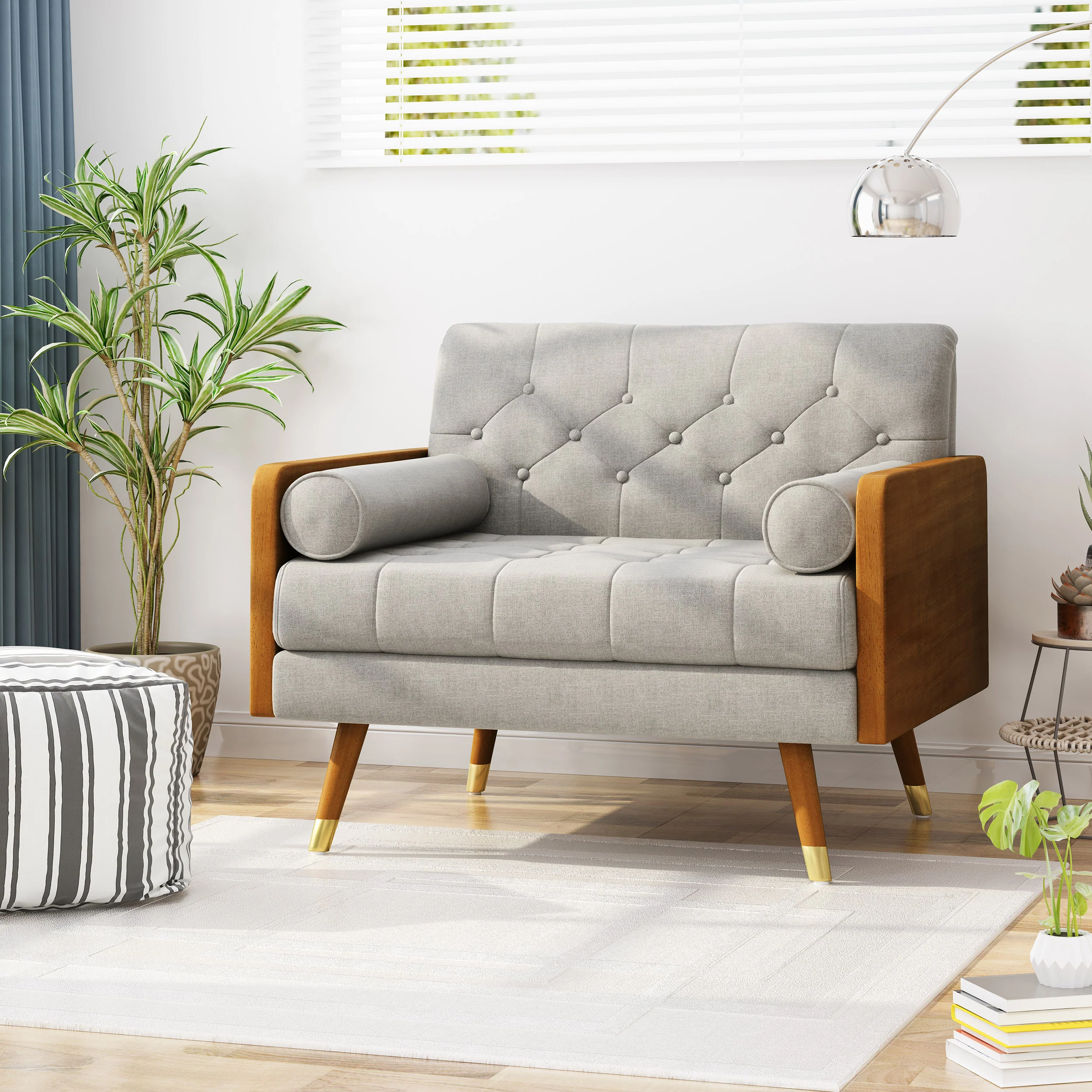 Greta Mid Century Modern Fabric Club Chair - furnishings