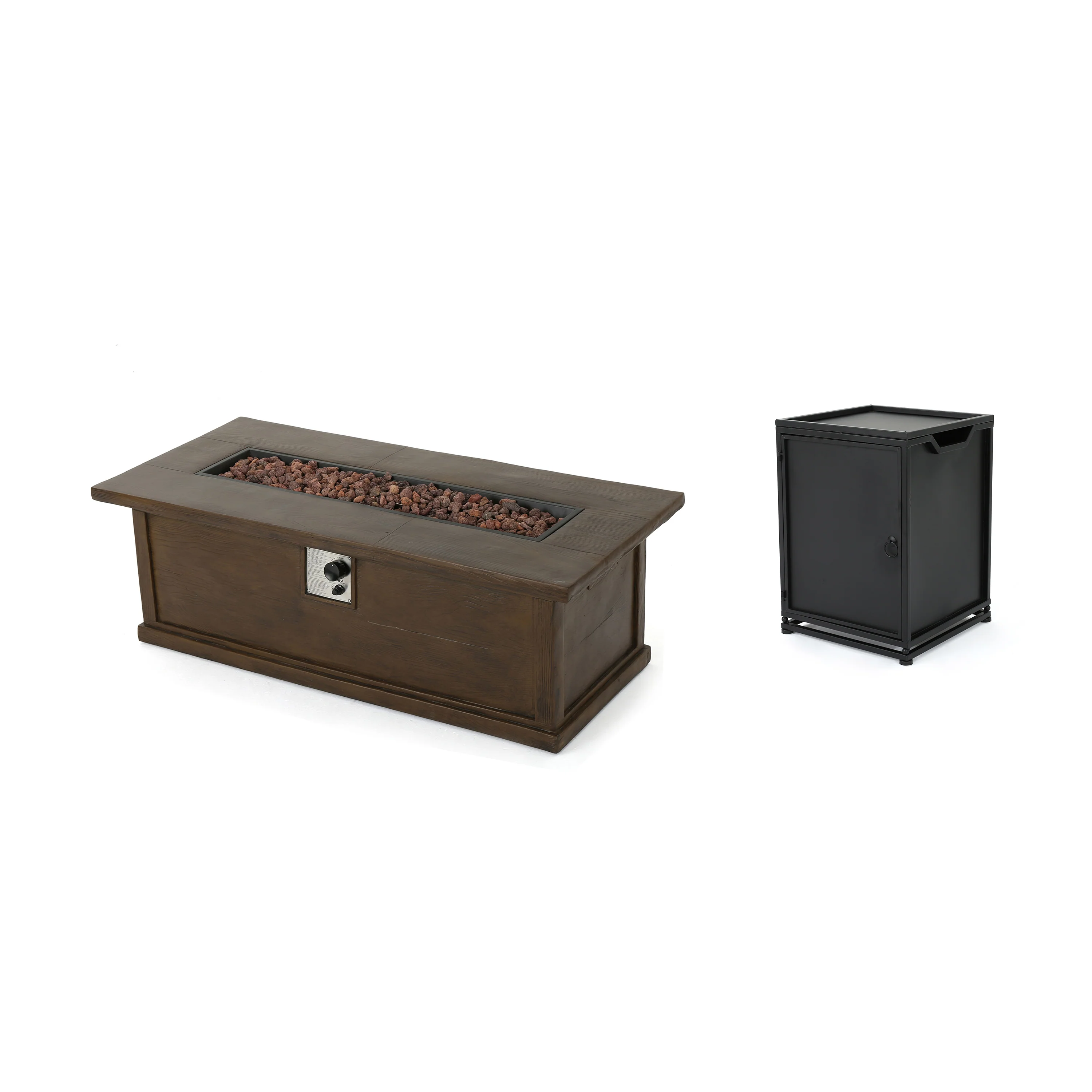 Pablo Outdoor 56-inch Rectangular Propane Fire Table - furnishings