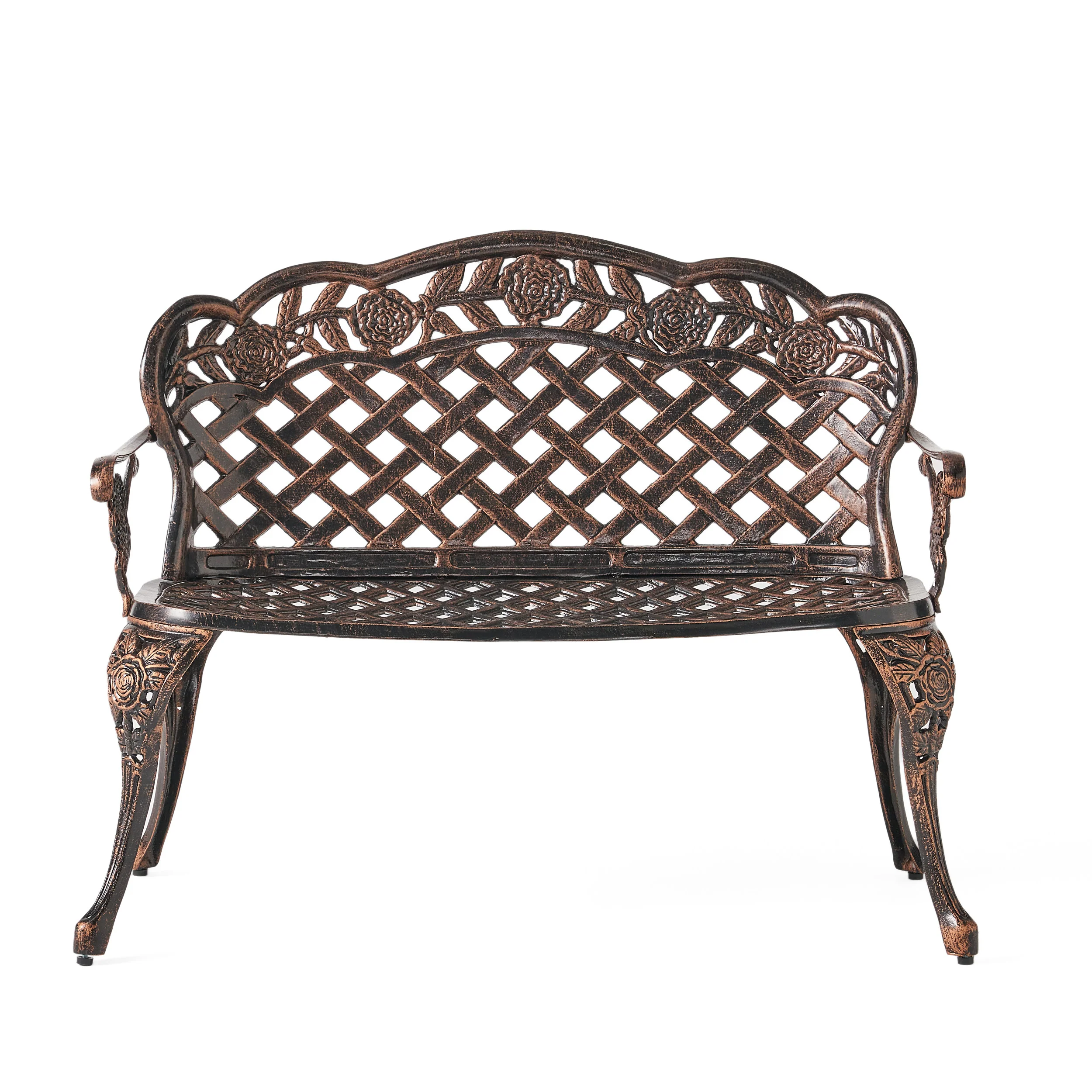 Santa Fe Cast Aluminum Garden Bench - furnishings