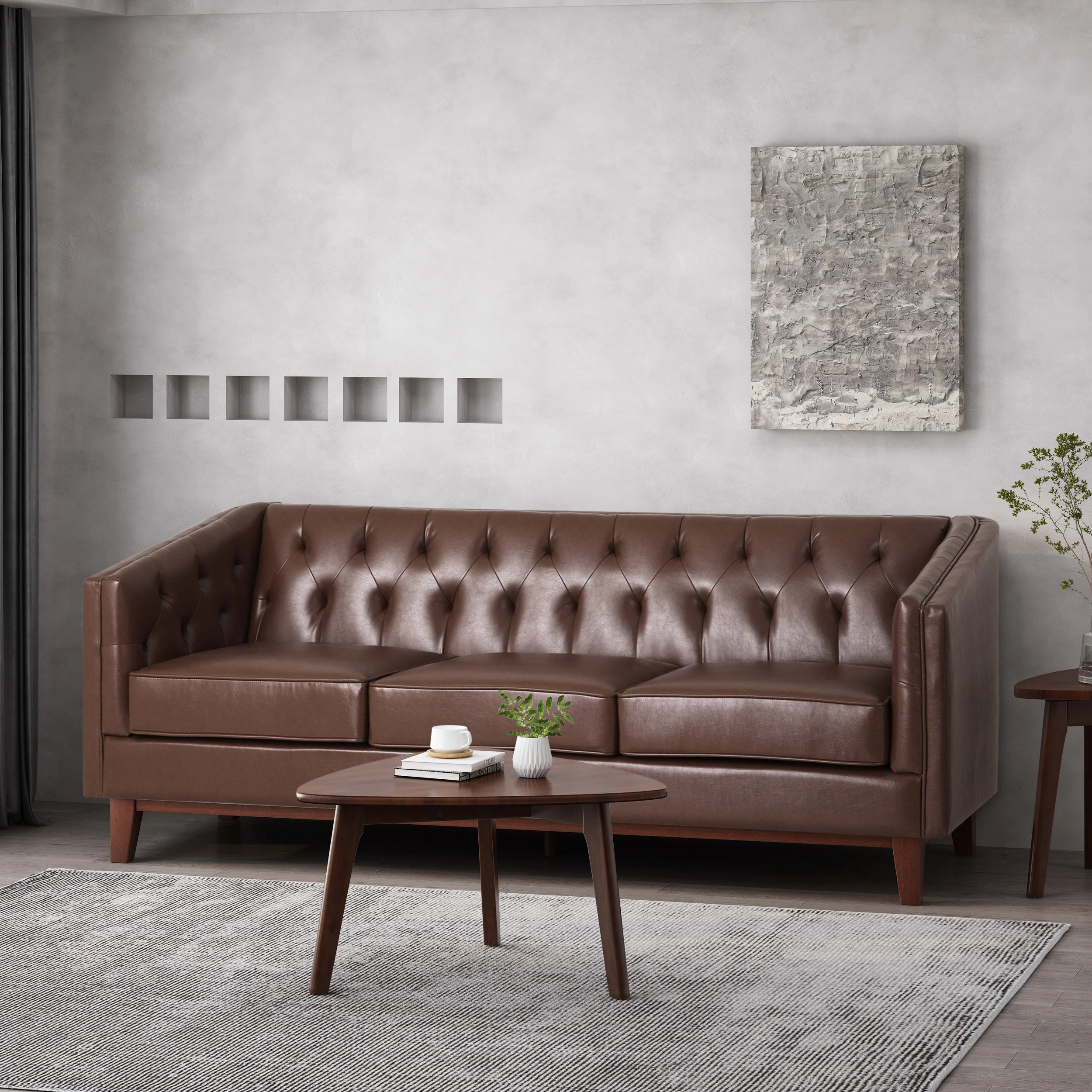Colstrip Contemporary Upholstered 3 Seater Sofa - furnishings