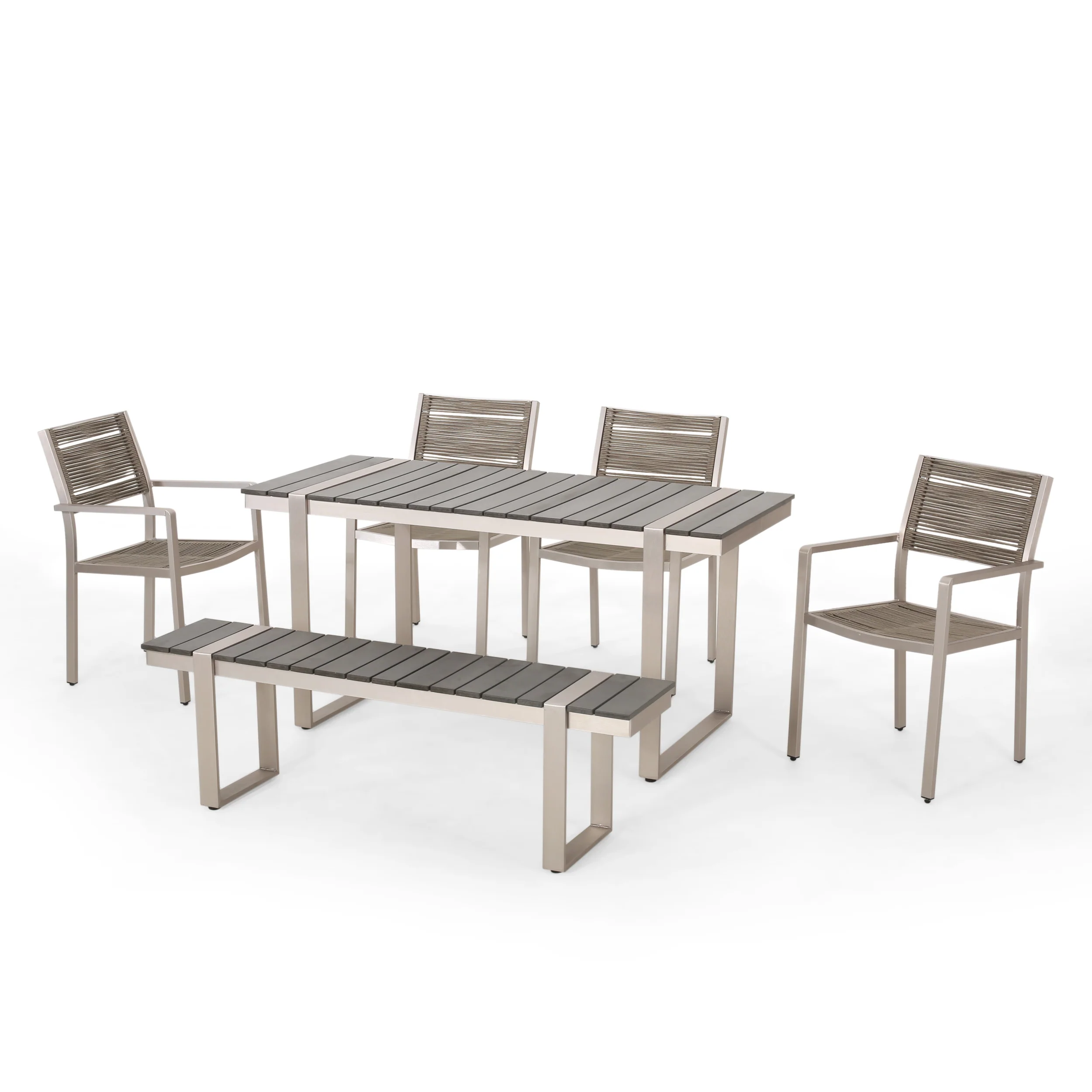 Conley Outdoor 6 Piece Aluminum Dining Set - furnishings