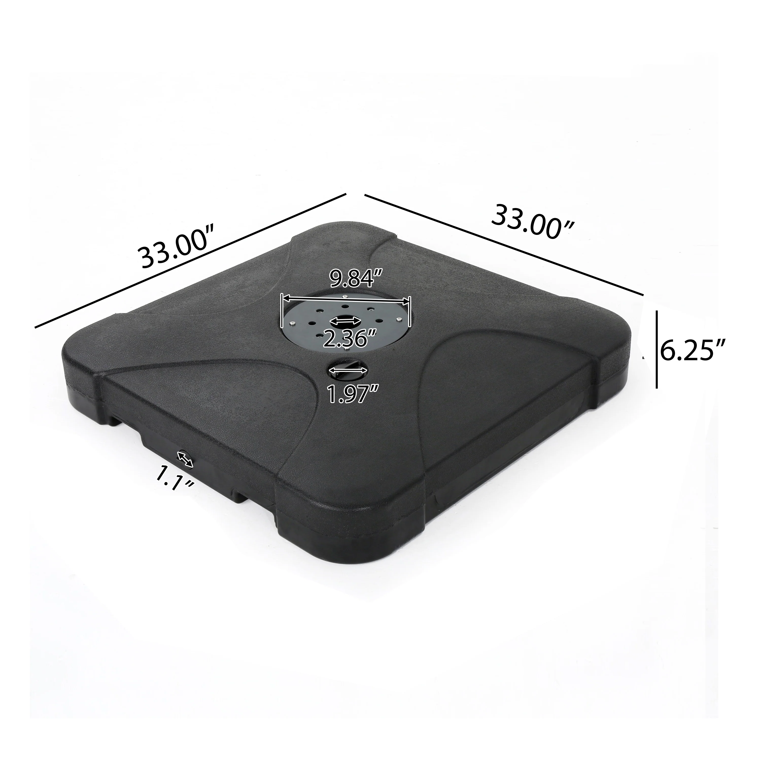 Fairhall Outdoor Resin Umbrella Base Only, Black - furnishings