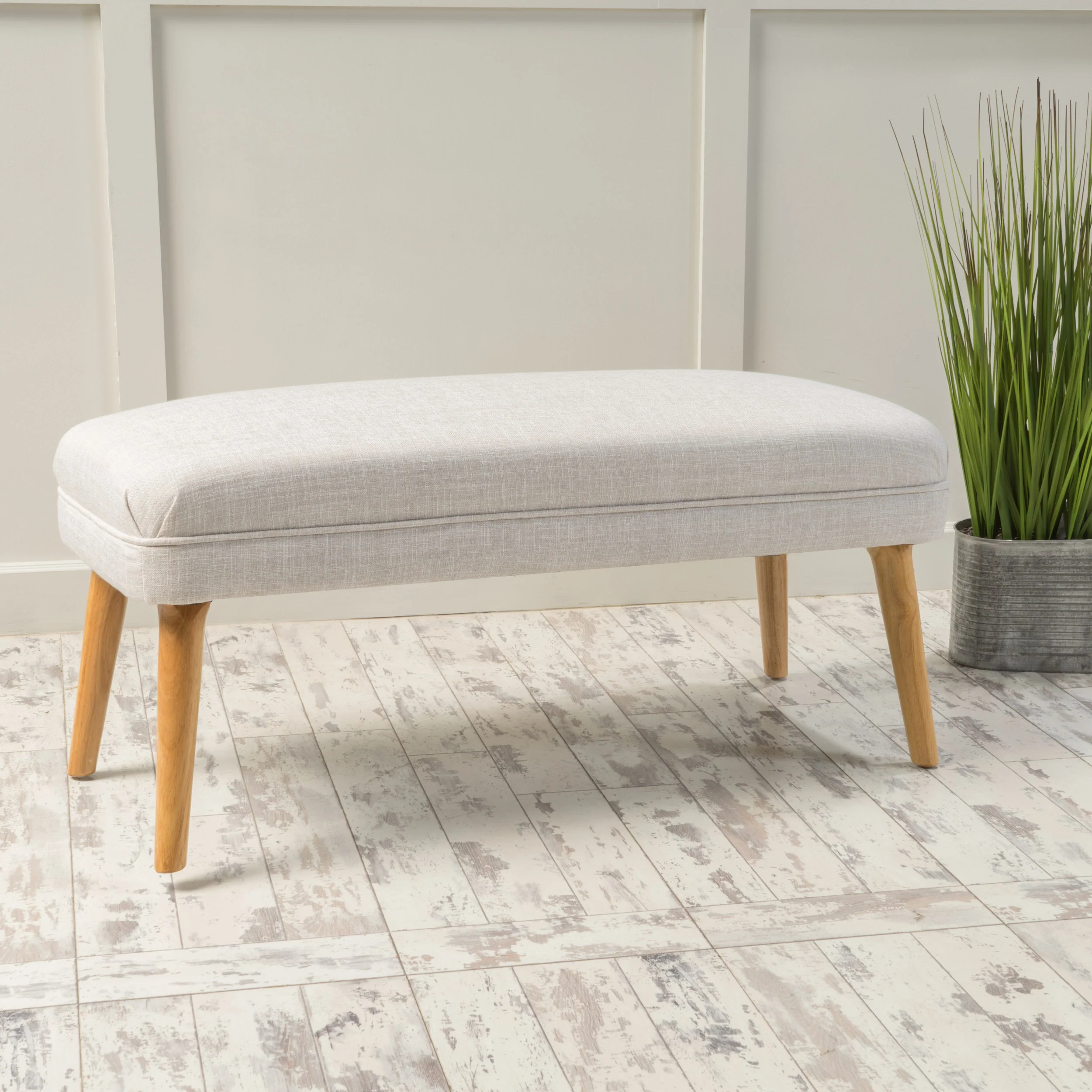 Dumont Mid Century Modern Fabric Ottoman Bench - furnishings
