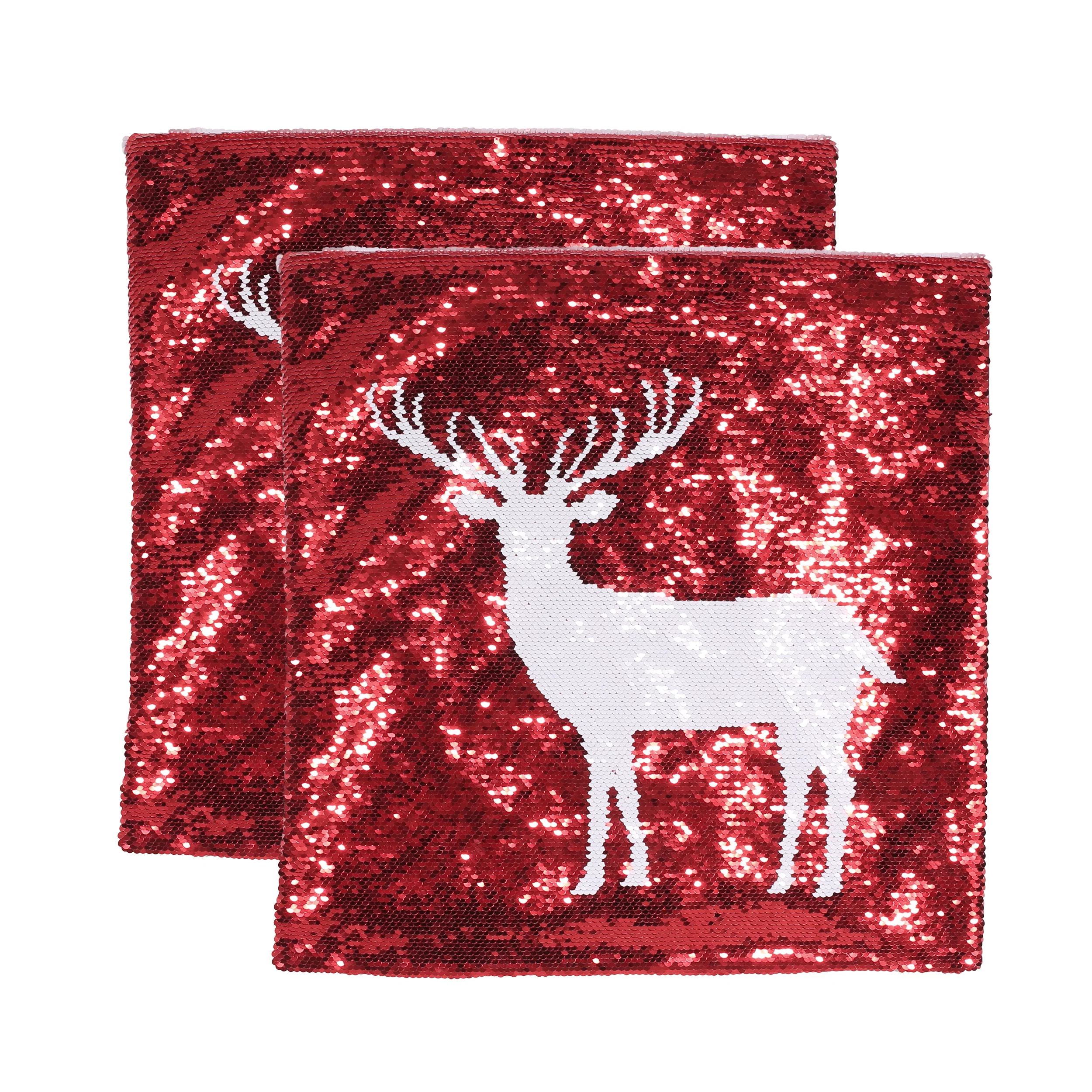 Desota Glam Sequin Christmas Throw Pillow Cover - furnishings