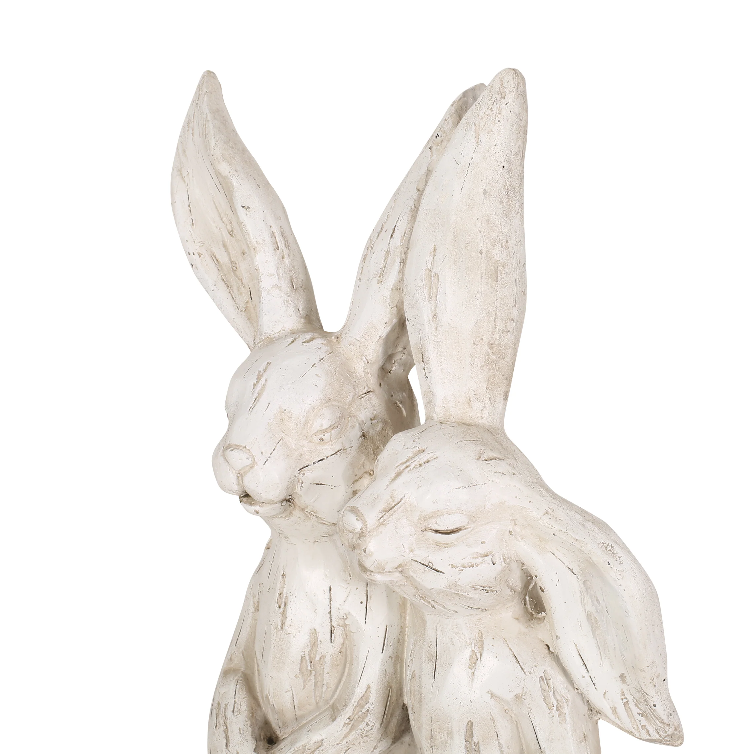 Yantic Outdoor Rabbit Couple Garden Statue, White - furnishings