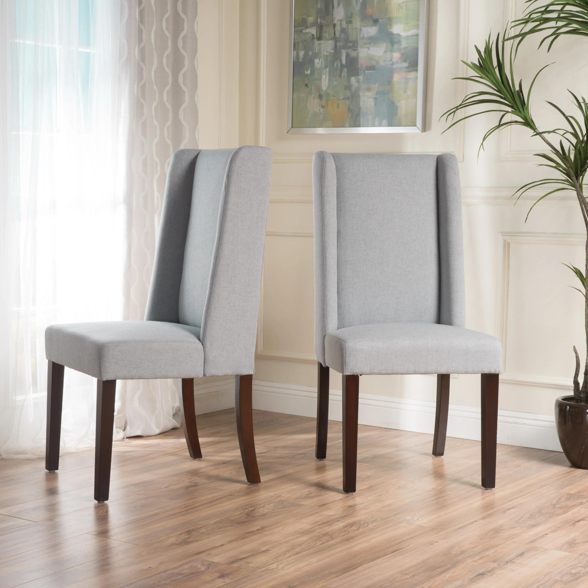 Rory Contemporary Fabric Upholstered Wingback Dining Chairs (Set of 2) - furnishings