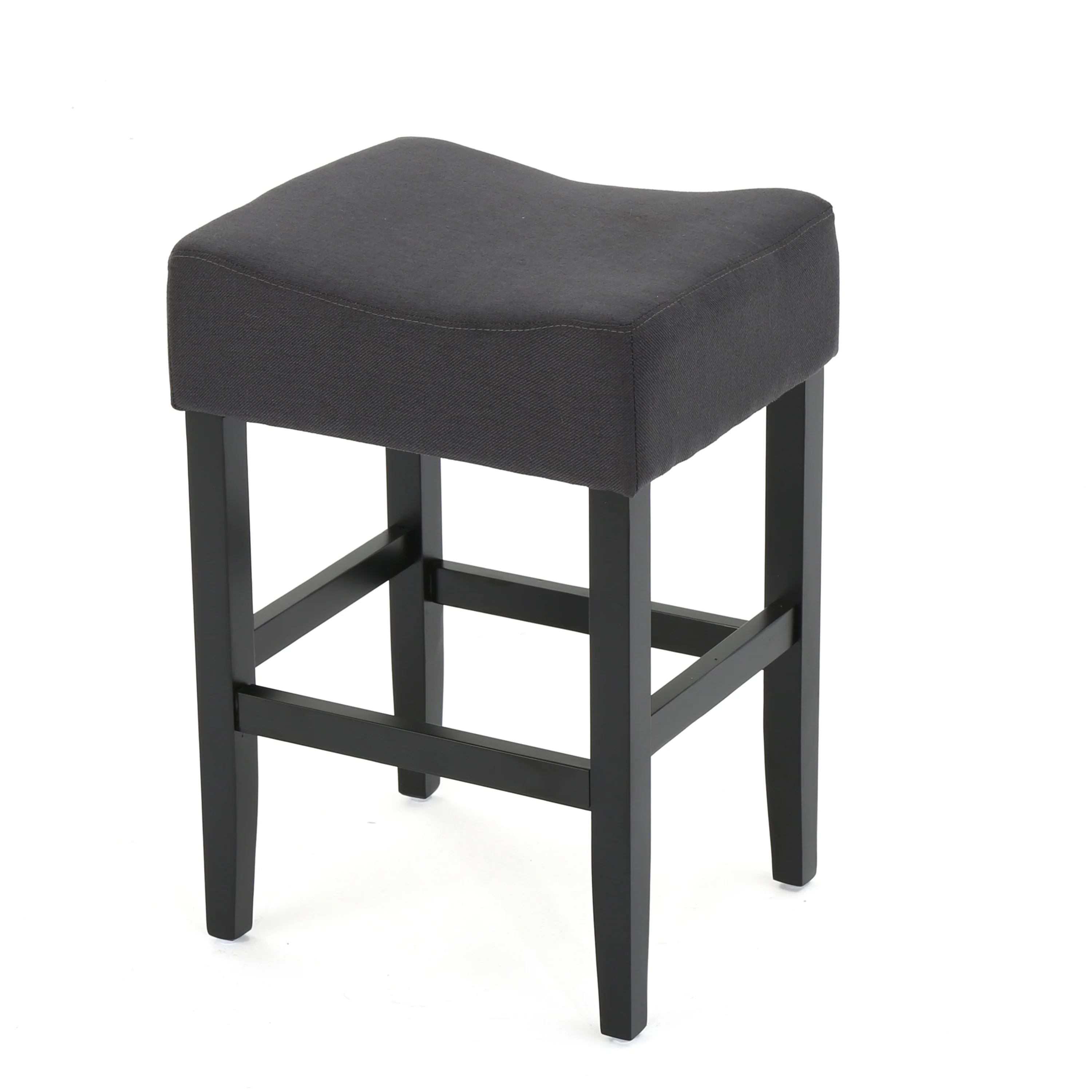 Portofino 26-Inch Backless Dark Charcoal Fabric Counter Stools (Set of 2) - furnishings