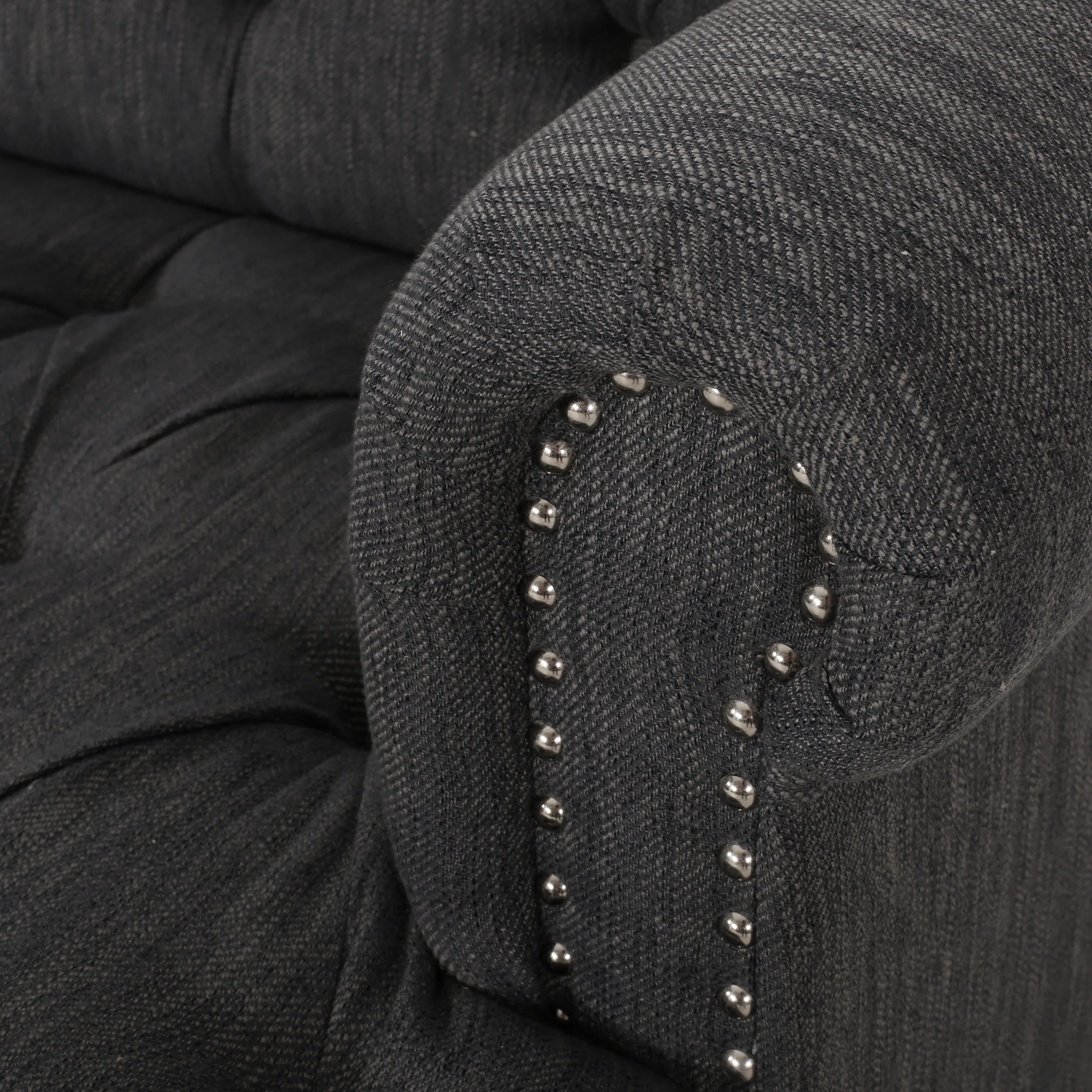 Elspeth Contemporary Deep Tufted Sofa with Nailhead Trim - furnishings