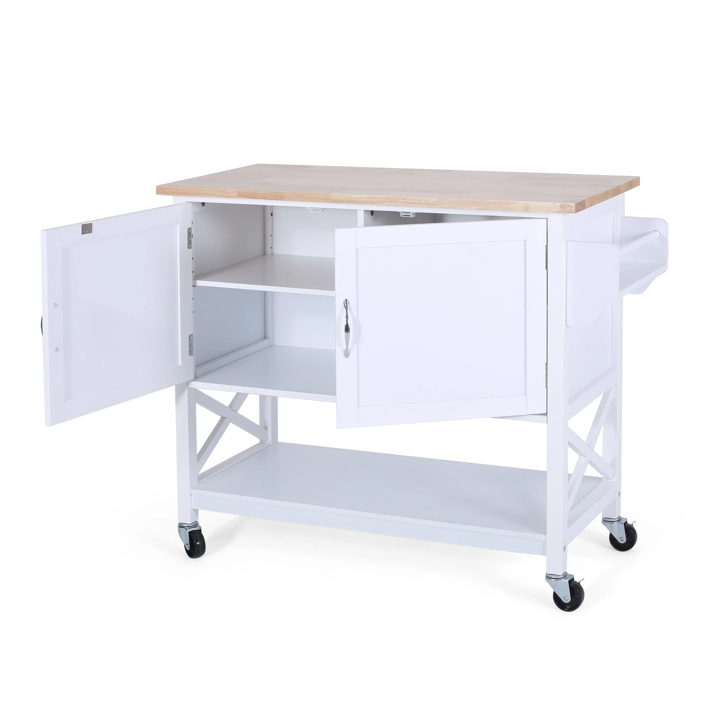 Jalaiyah Farmhouse Kitchen Cart with Wheels - furnishings