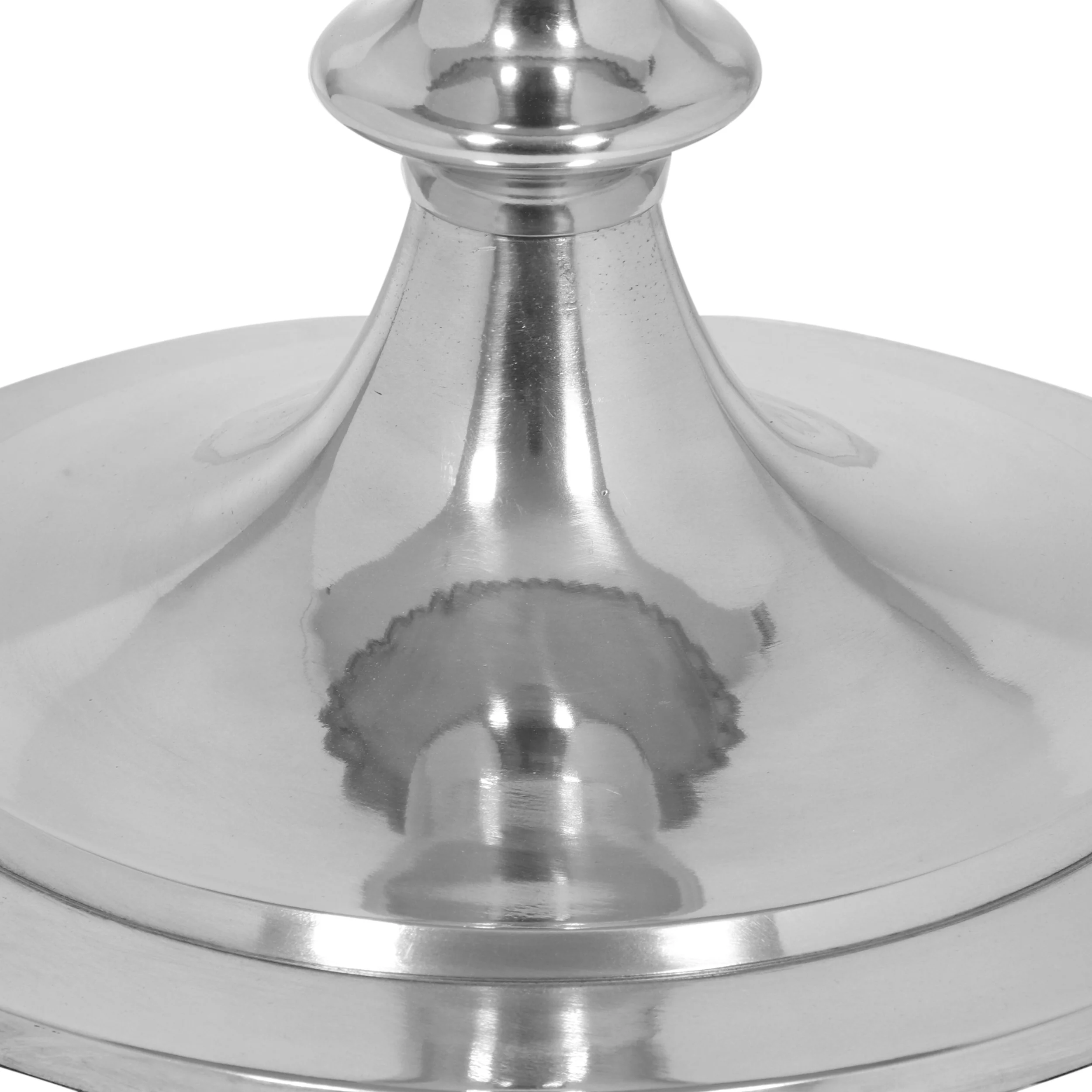 Washington Modern Glam Handcrafted Aluminum Side Table, Silver - furnishings