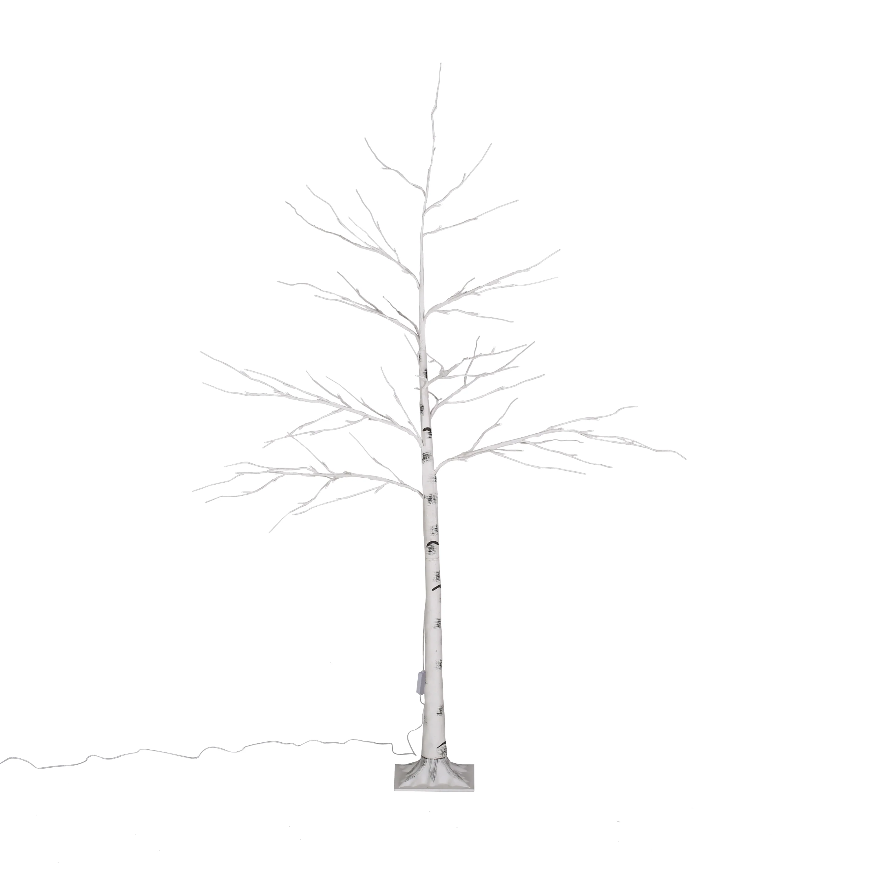 Bolton 6-Foot Pre-Lit 96 White LED Artificial Twig Birch Tree, White - furnishings