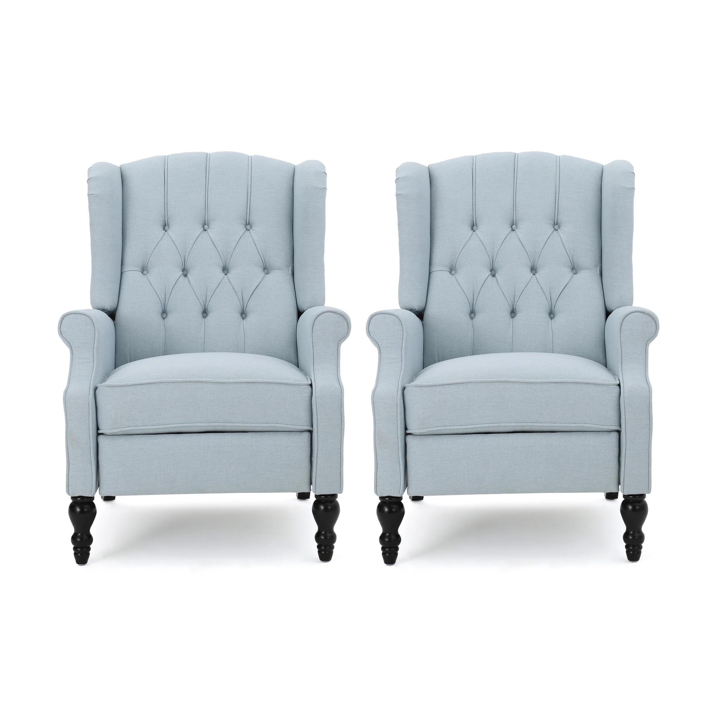 Elizabeth Contemporary Tufted Fabric Recliner (Set of 2) - furnishings