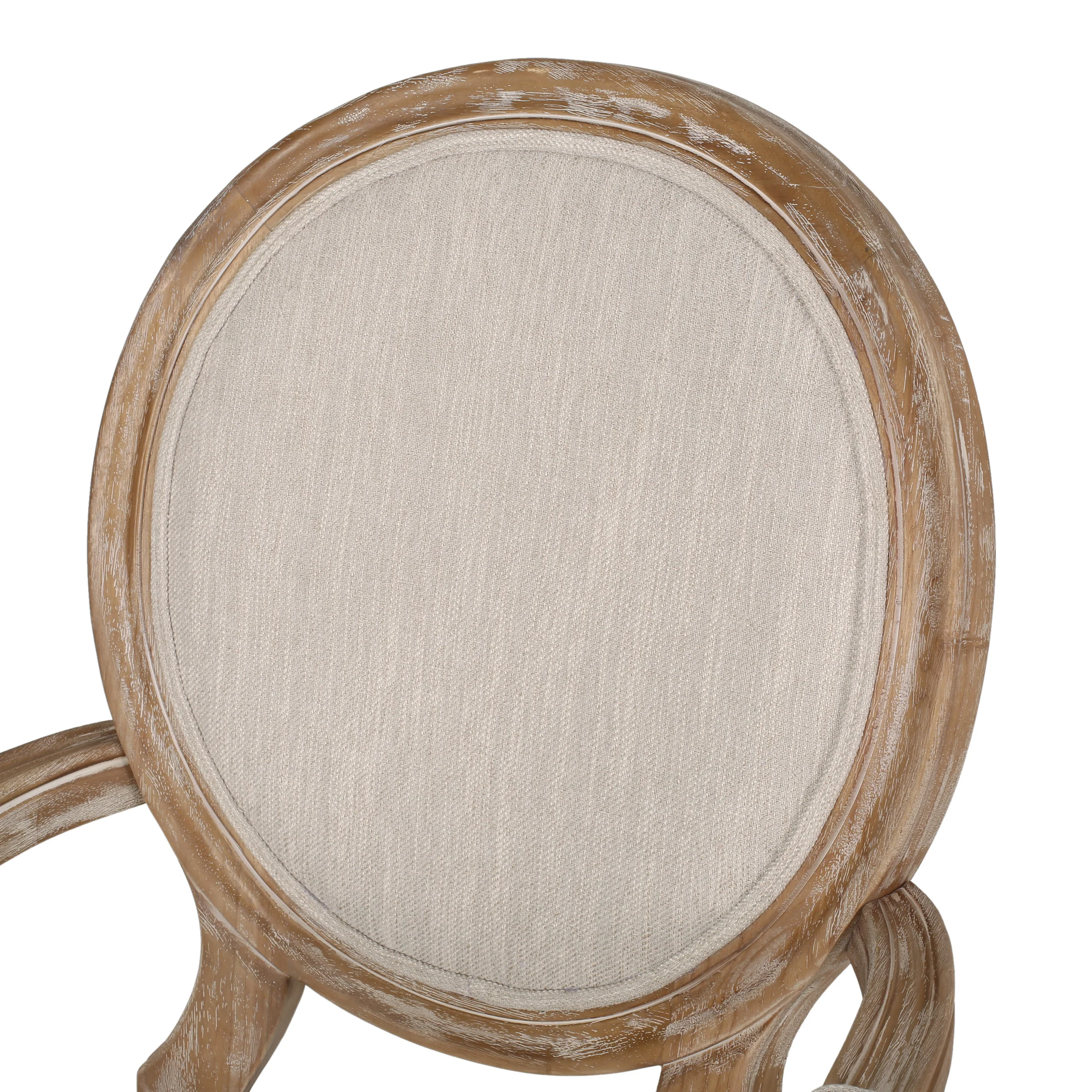 Comisky French Country Fabric Upholstered Wood Expandable 7 Piece Dining Set - furnishings