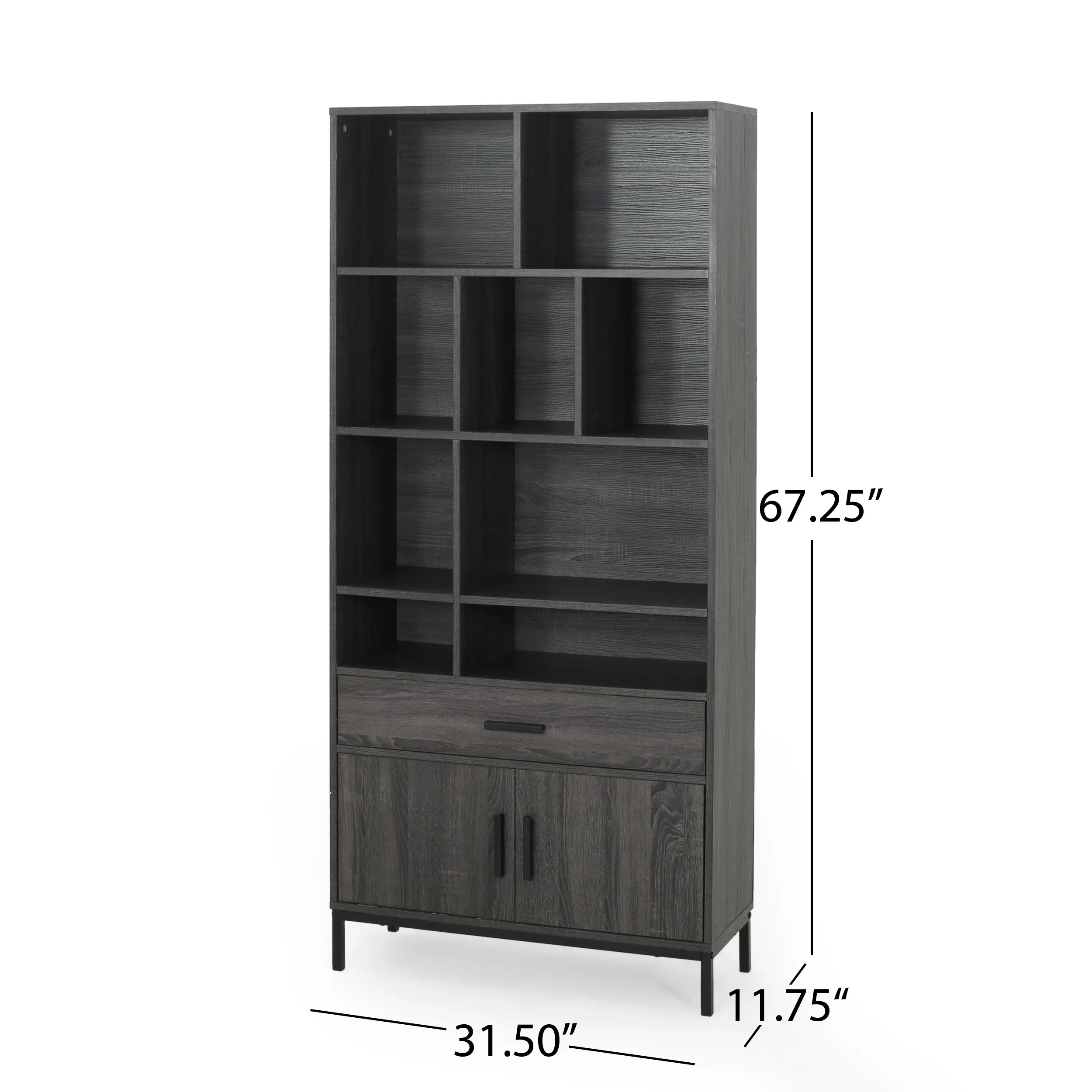 Yelianny Bookcase With Storage Cabinet & Drawer - furnishings