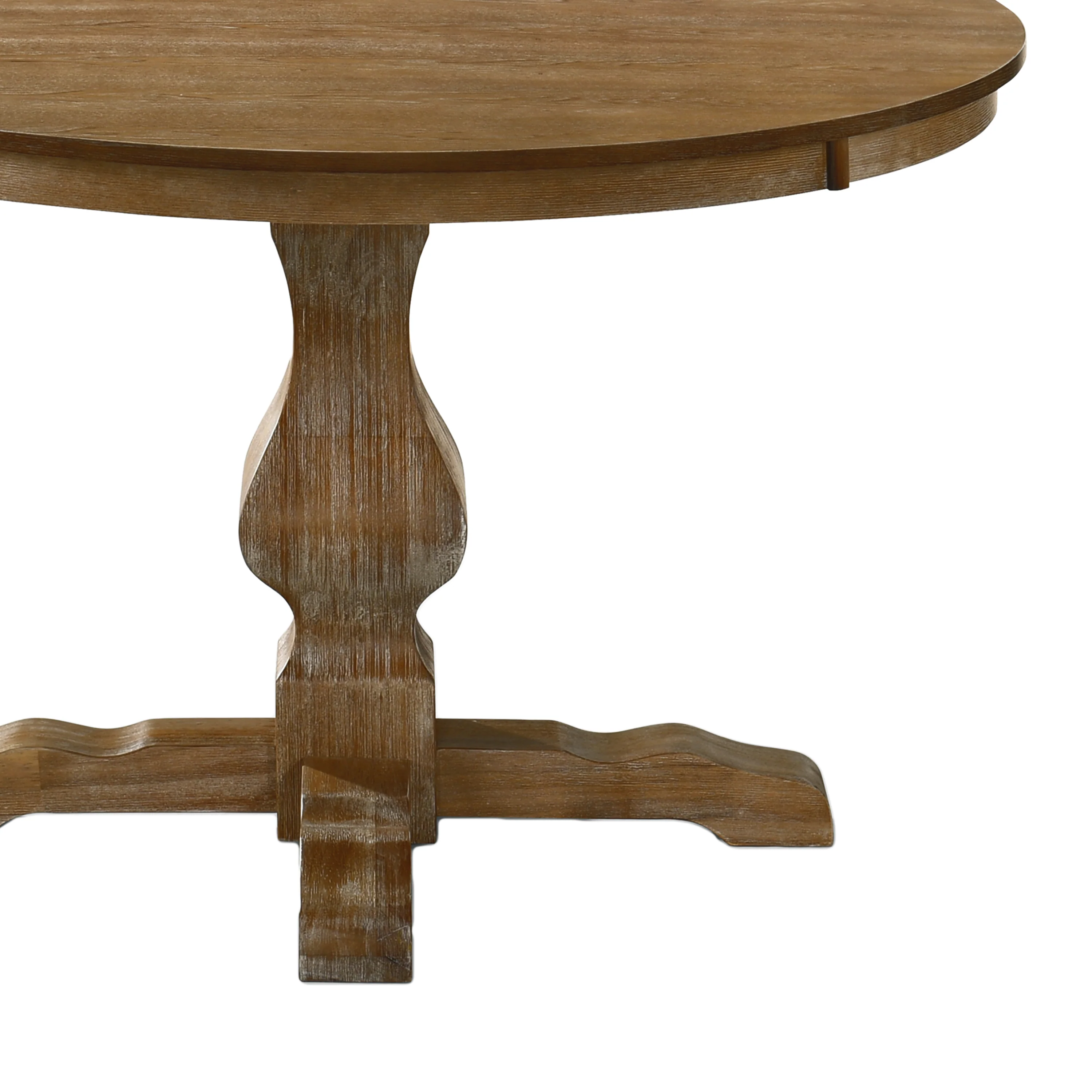 Joretta French Country Fabric Upholstered Wood and Cane 5 Piece Circular Dining Set - furnishings